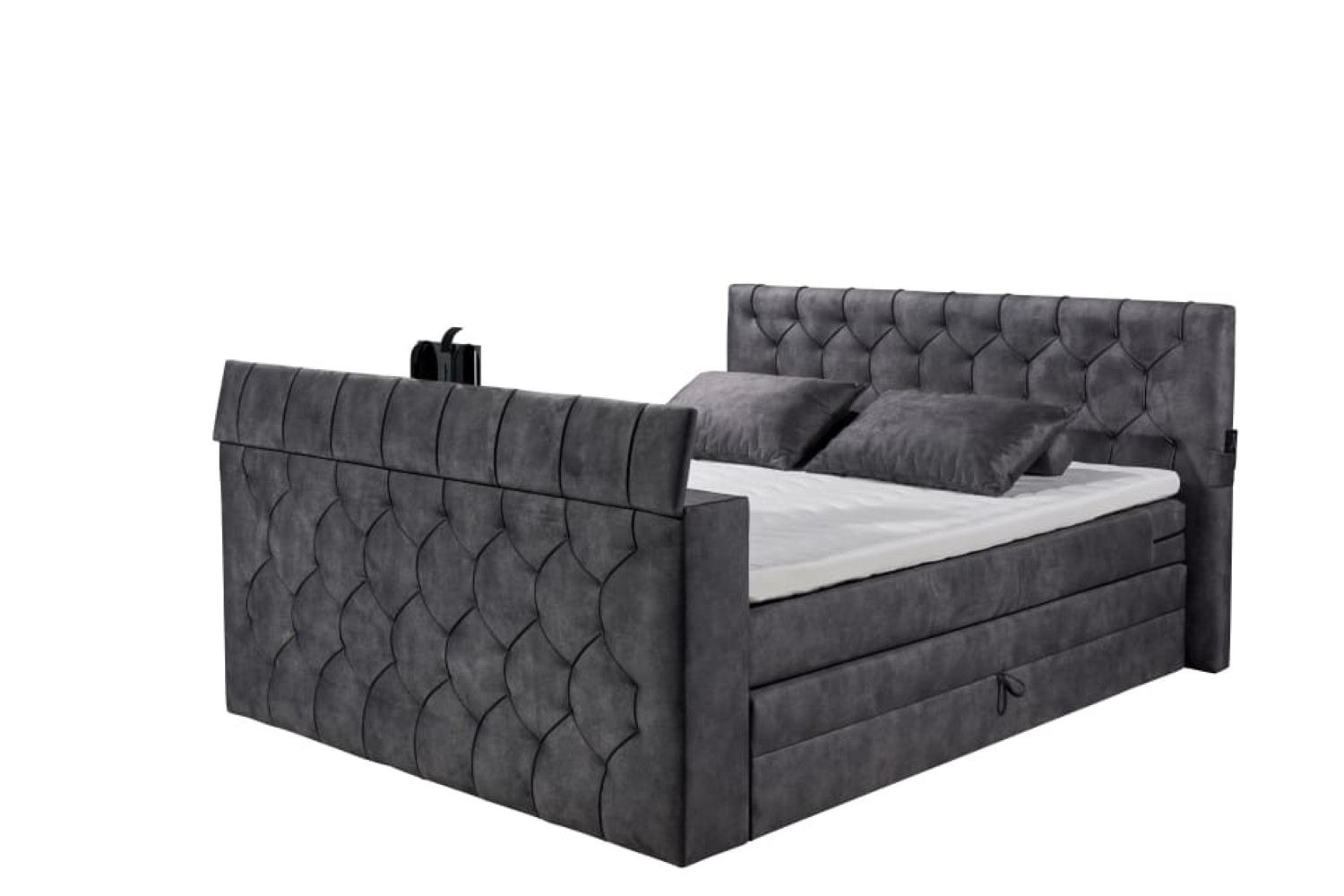 Boxspringbett Springdale - motorisierter TV-Halterung, geräumigem Bettkasten und Duo-Wendematratze H3/H4 - ED Exciting Design Boxspringbett Springdale - motorisierter TV-Halterung, geräumigem Bettkasten und Duo-Wendematratze H3/H4 - ED Exciting Design