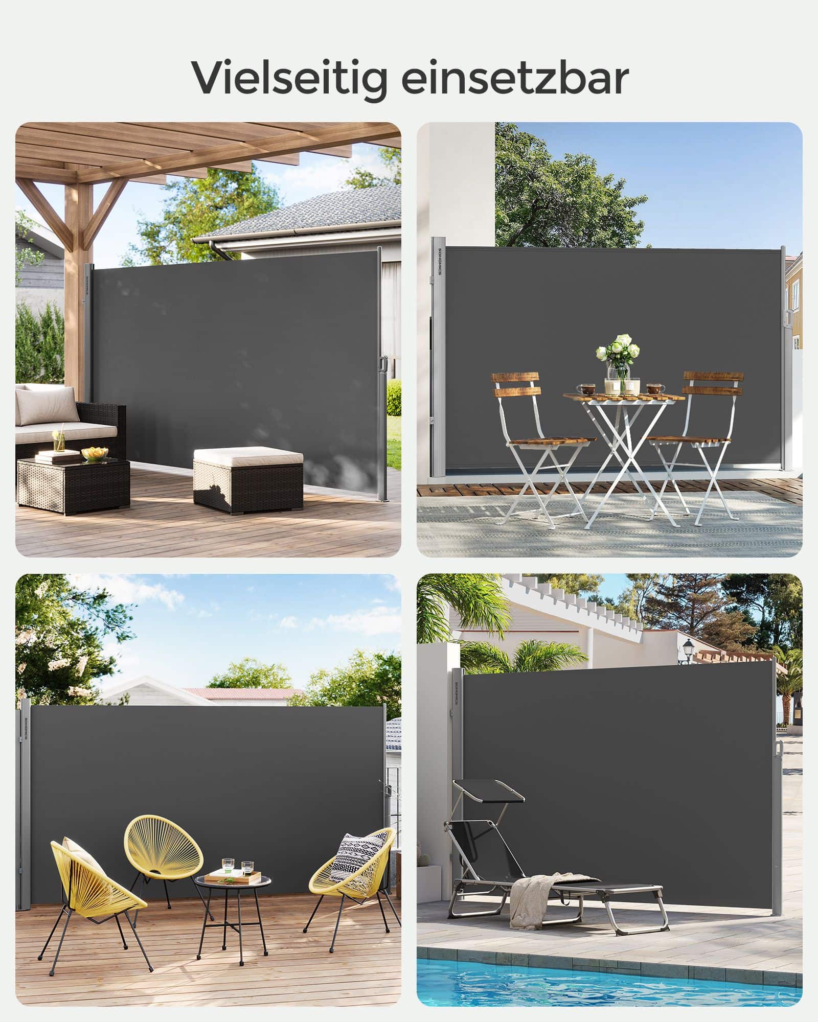 Seitenmarkise 160 x 300 cm Anthrazit-GSA160G Seitenmarkise 160 x 300 cm Anthrazit-GSA160G