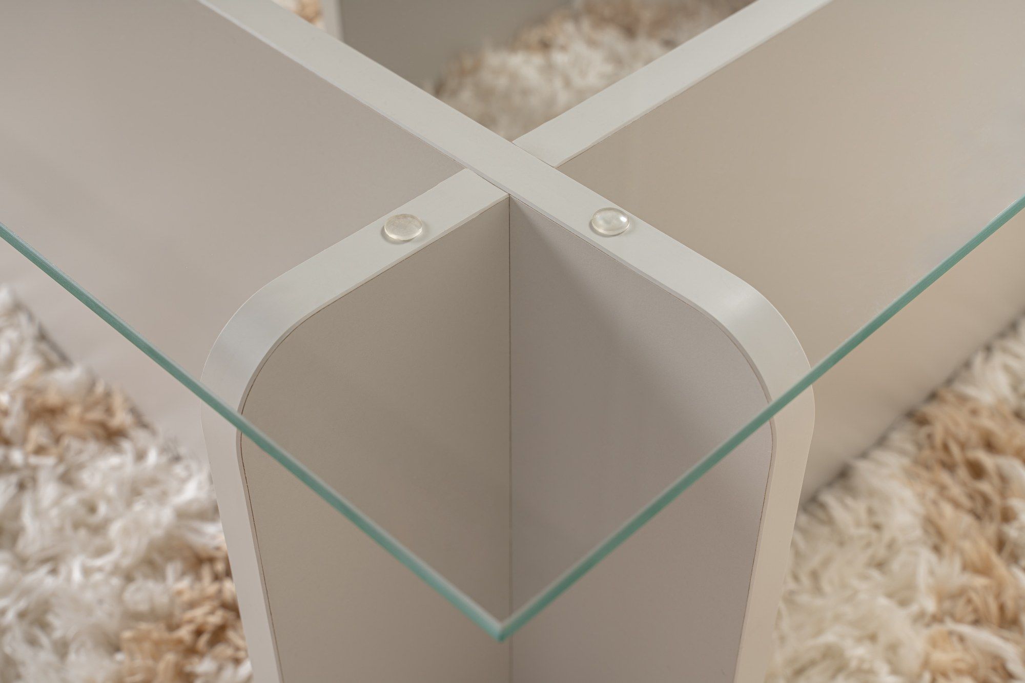 Flavio - Holz, Glas - Couchtisch