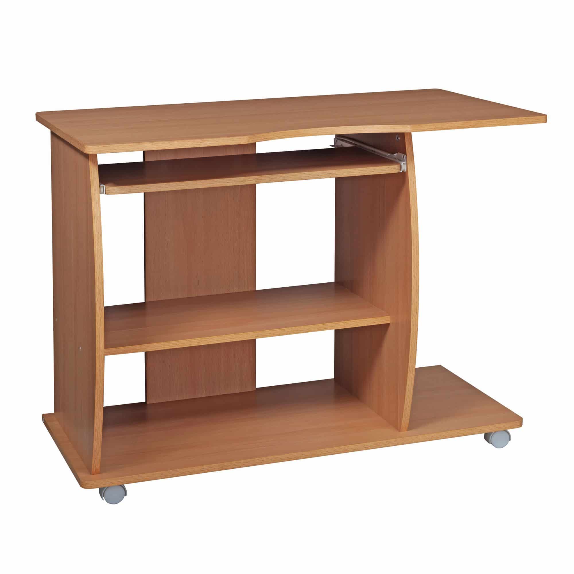 35994-WOHNLING-Computertisch-DIANA-rollbar-Buche-90-x-71-x-50-cm-mit-Tastaturauszug-Laptop-Tisch-auf-feststellbaren-Rollen-PC-Tisch-mit-Drucker-Ablage-platzsparend-Schreibtisch-fu_PEJ4N2SPZf5b4 Computertisch GRASSE rollbar Buche 90 x 71 x 50 cm mit Tastaturauszug