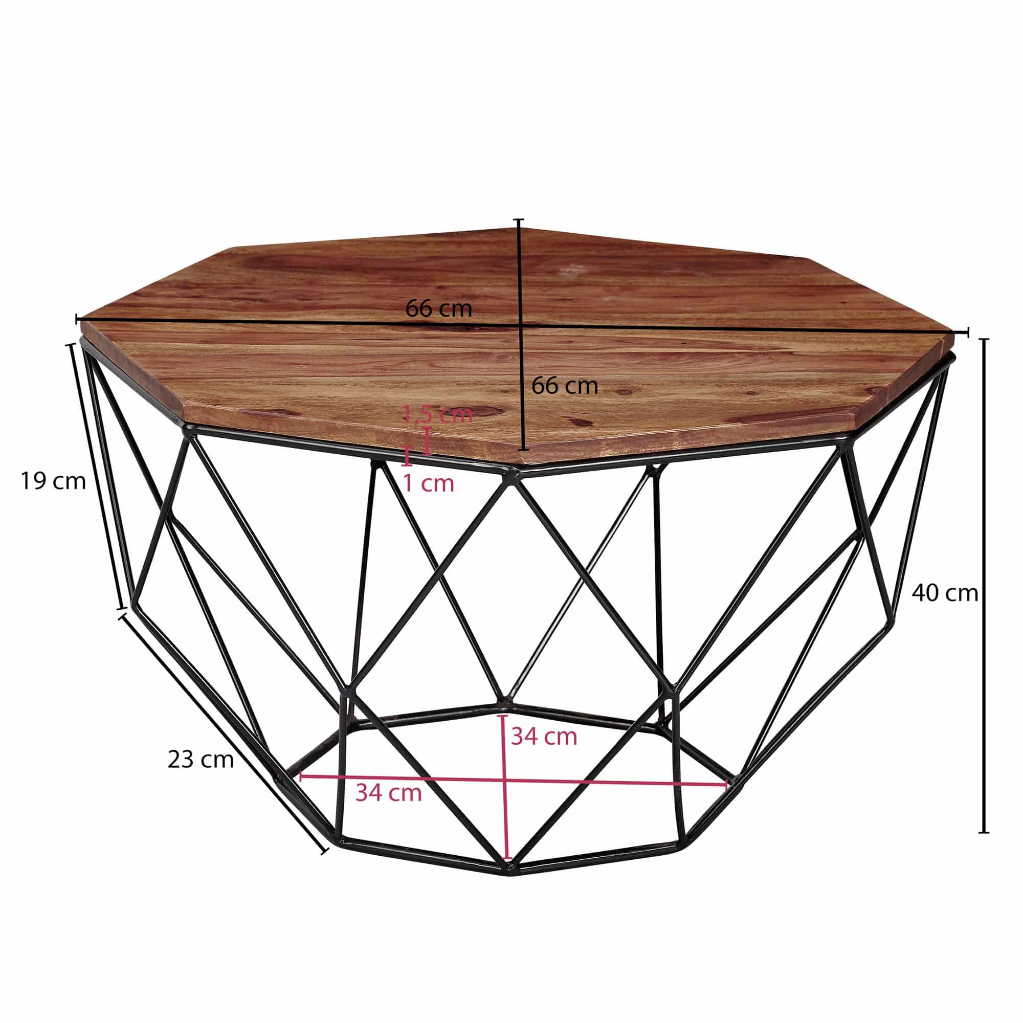 Couchtisch Sheesham Massivholz / Metall 66 x 40 x 66 cm Couchtisch Sheesham Massivholz / Metall 66 x 40 x 66 cm
