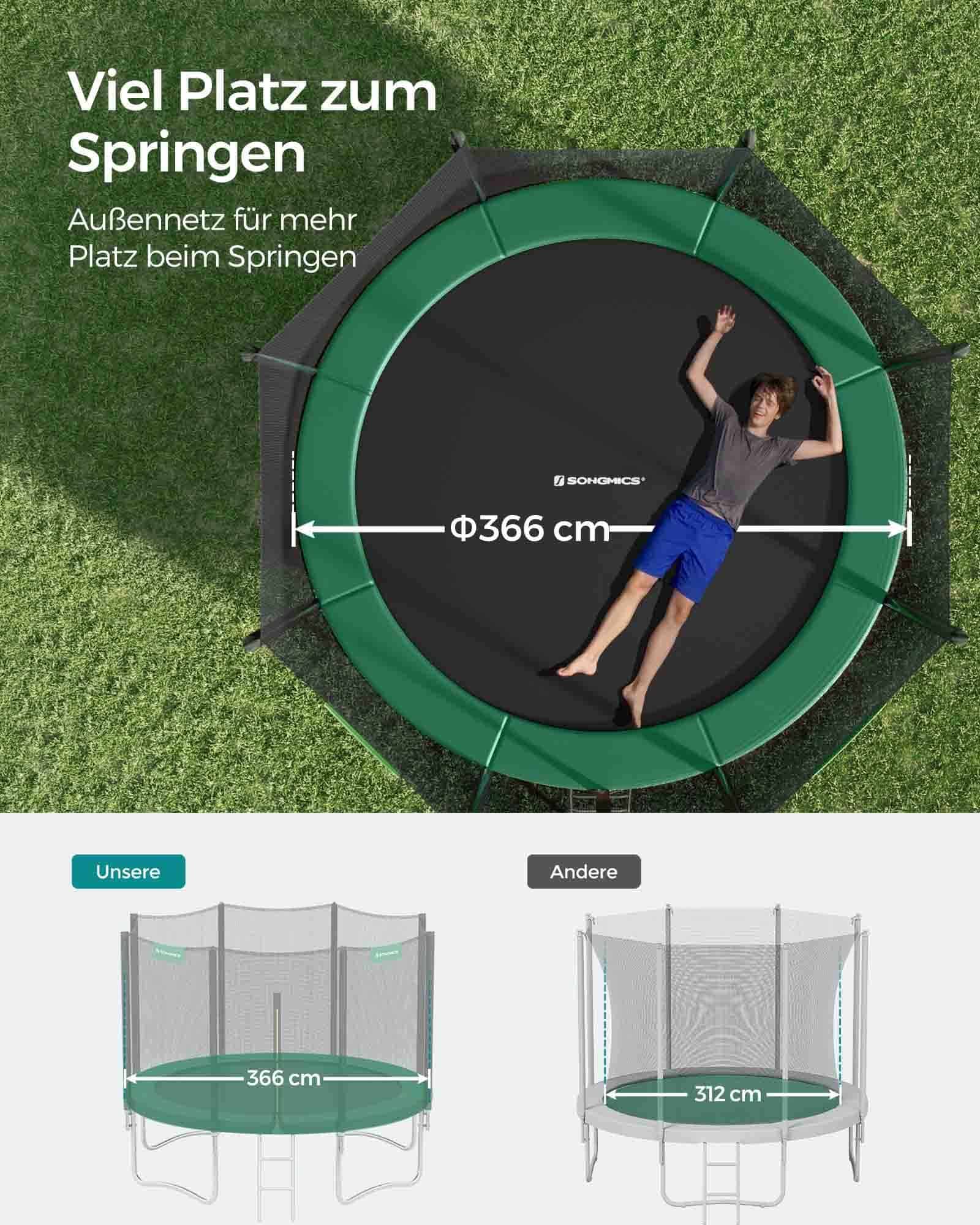 Trampolin Ø 366 cm schwarz-grün-B34STR12GNV1 Trampolin Ø 366 cm schwarz-grün-B34STR12GNV1