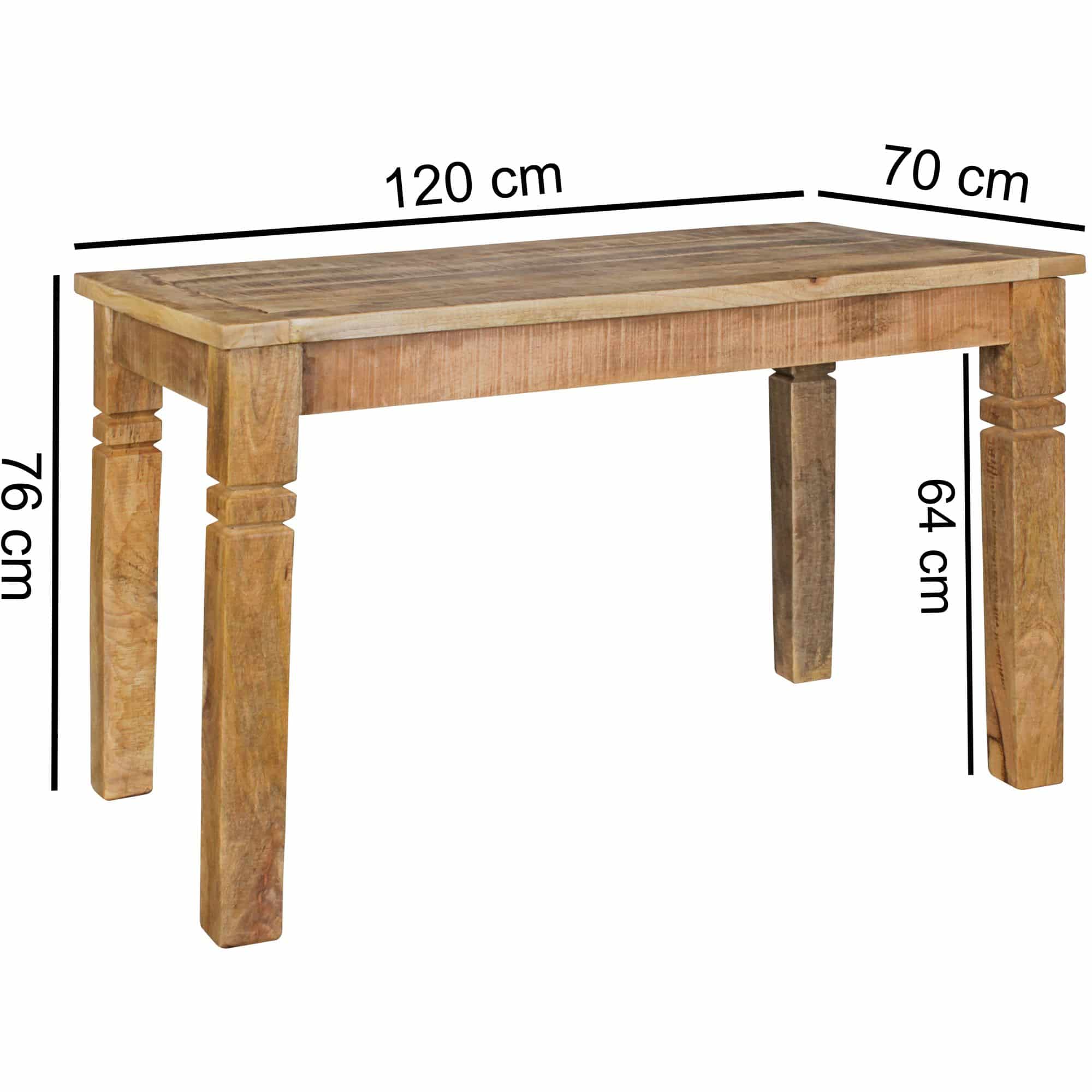 43693-WOHNLING-Esszimmertisch-Rustica-120x70x76cm-W2ZjYpUp3cT1bL Esszimmertisch WL5.078 Braun 120 x 76 x 70 cm Mango Massivholz