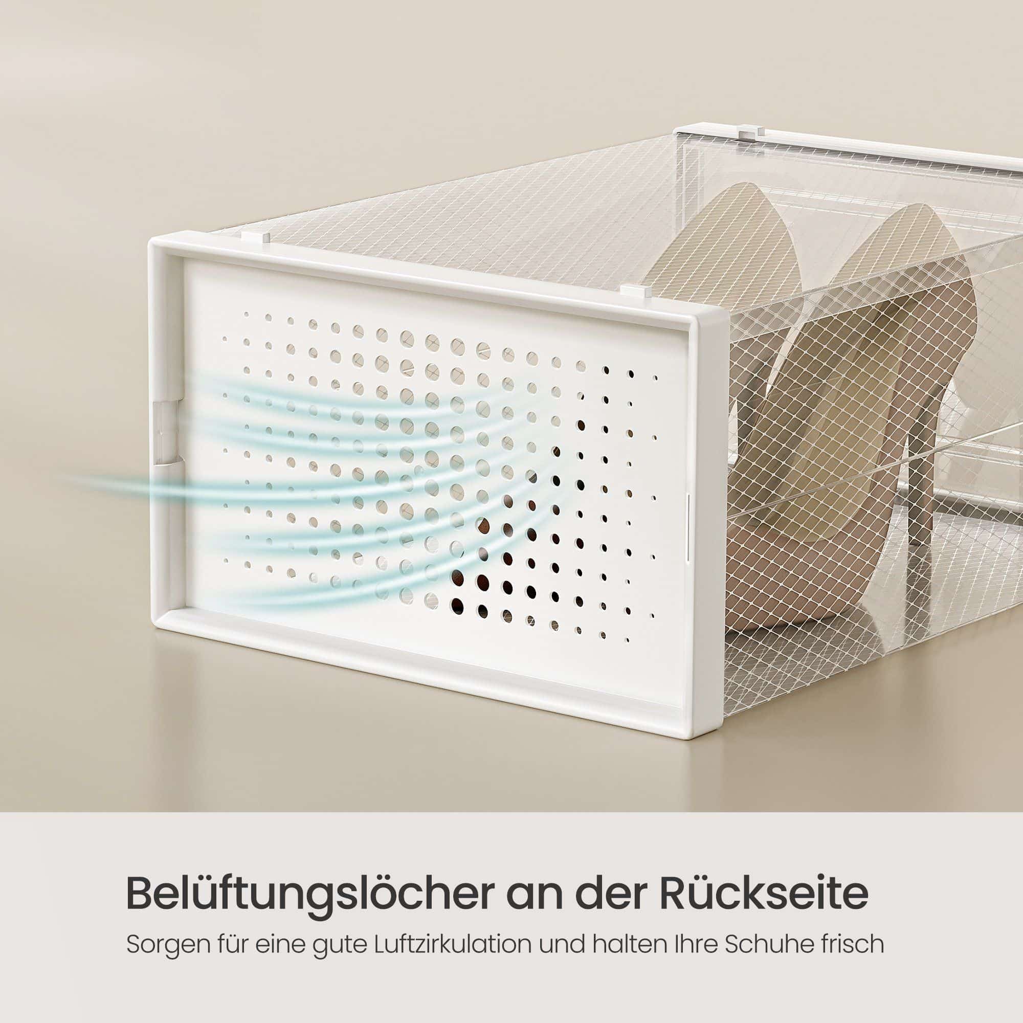 Schuhboxen, 8er Set, Schuh-Organizer aus Kunststoff