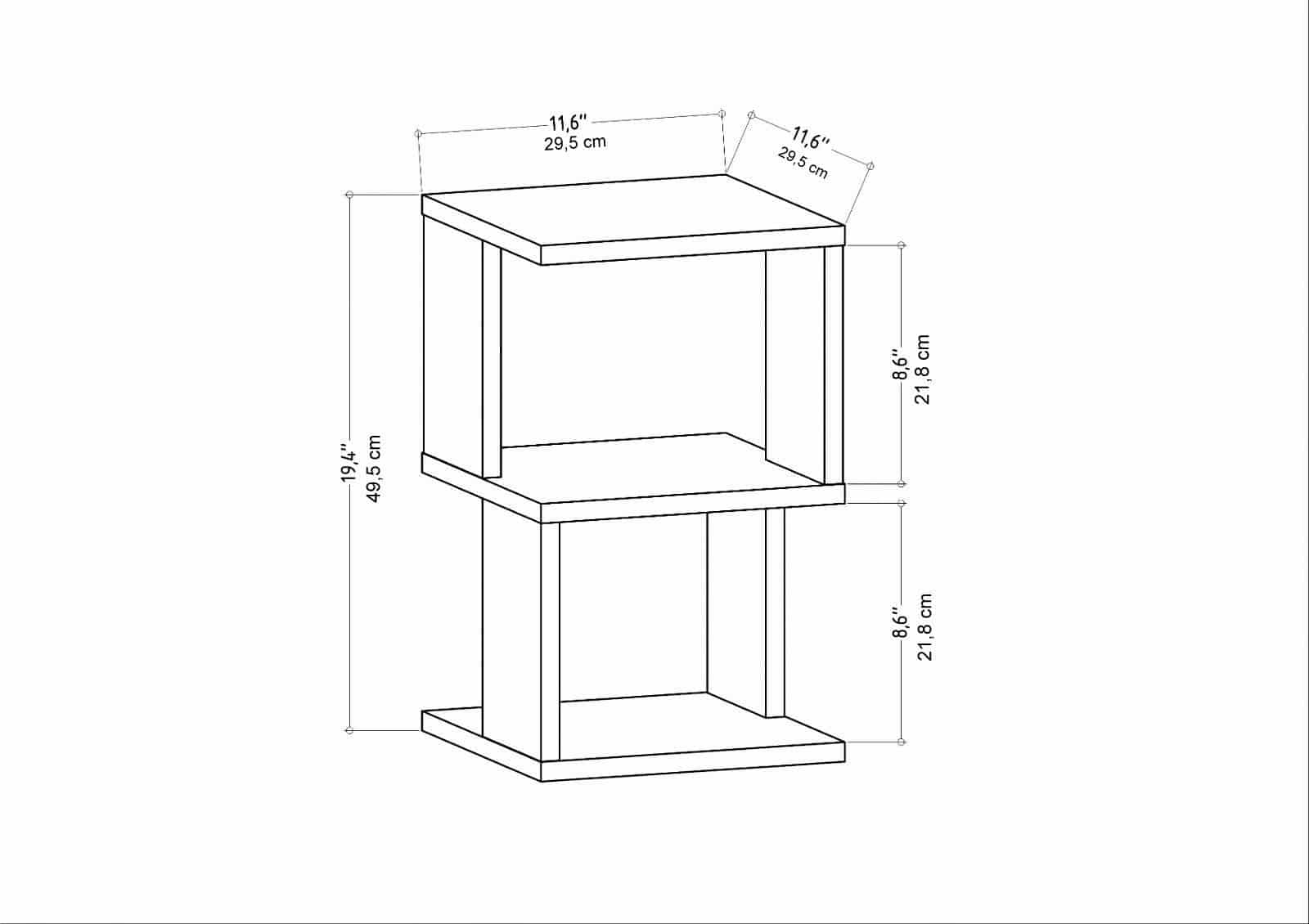 Carter - Eiche, weiß - Nachttisch