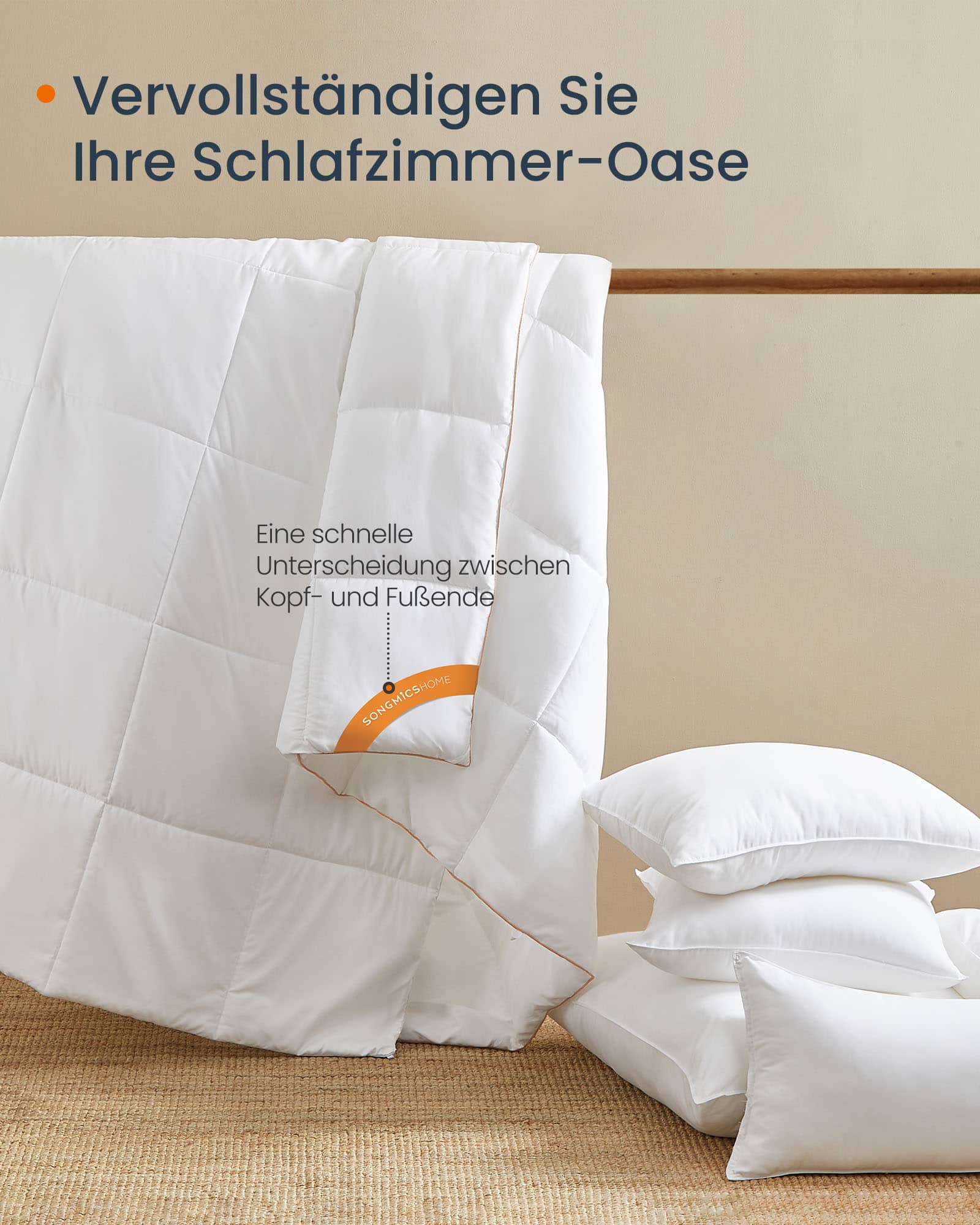 Bettdecke 240 x 220 cm mit 8 Schlaufen wolkenweiß Bettdecke 240 x 220 cm mit 8 Schlaufen wolkenweiß