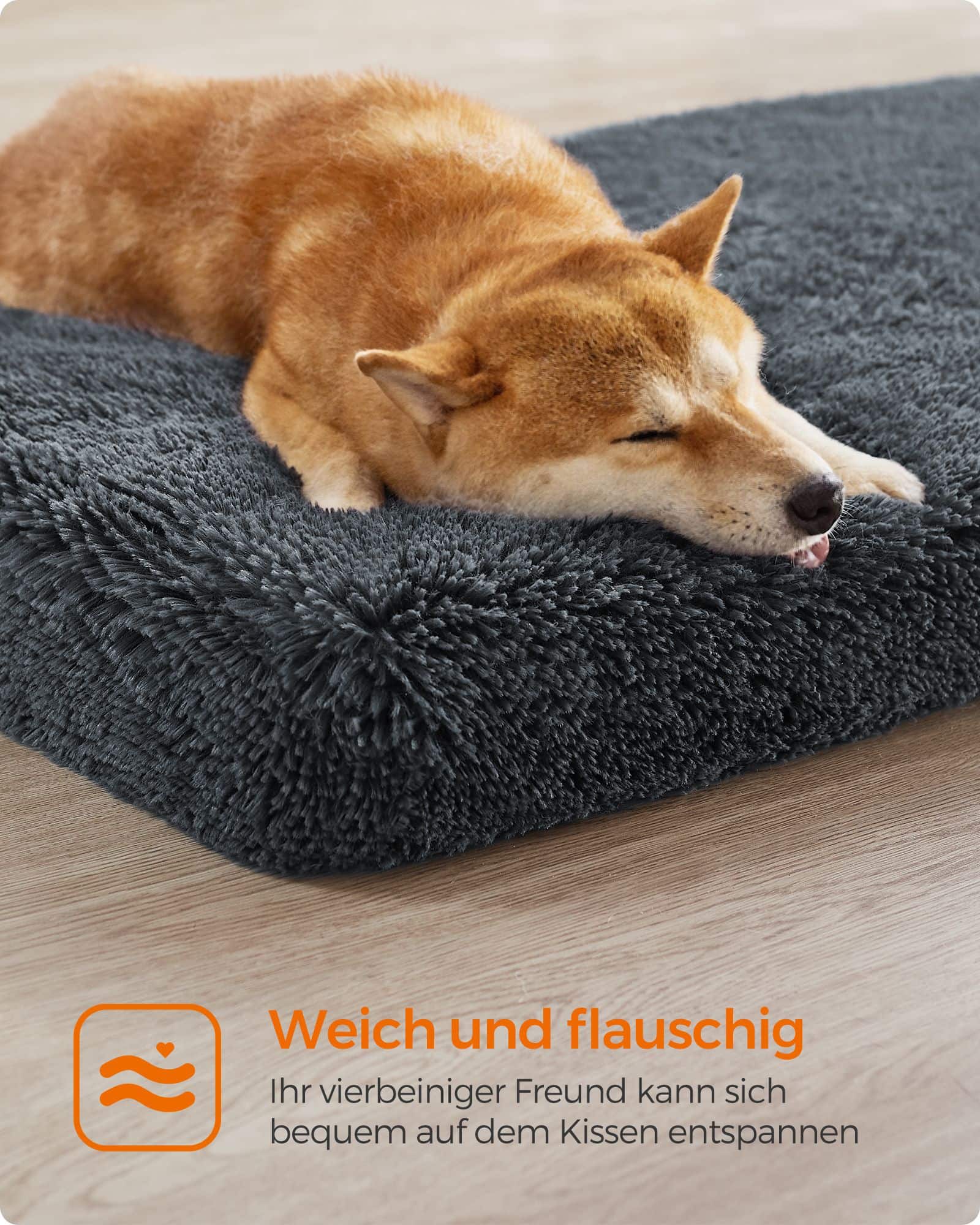 Hundebett Plüsch 110 x 73 x 10 cm Dunkelgrau XL Hundebett Plüsch 110 x 73 x 10 cm Dunkelgrau XL