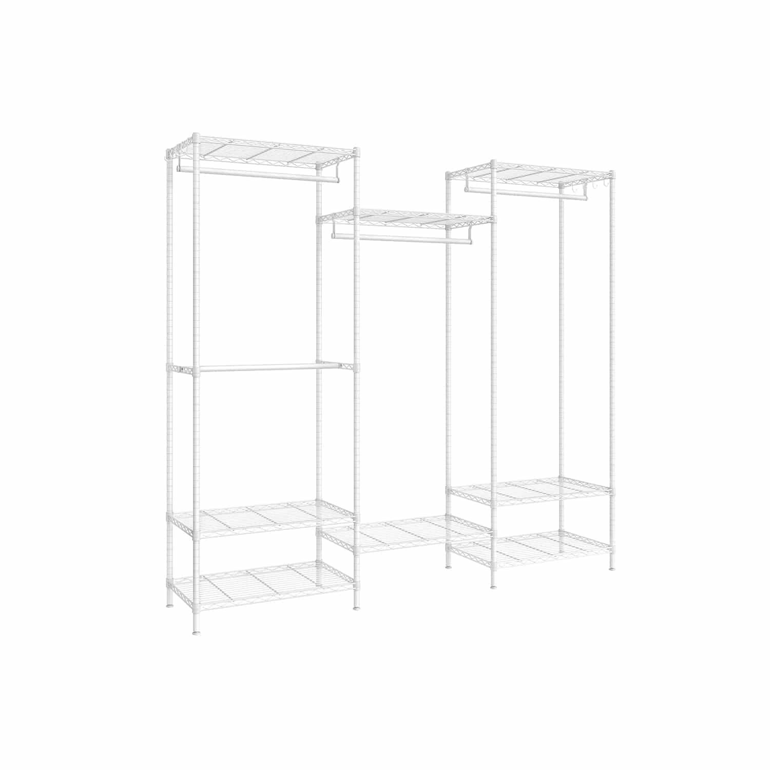 Garderobe aus Metall mit verstellbaren Ablagen wolkenweiß Garderobe aus Metall mit verstellbaren Ablagen wolkenweiß