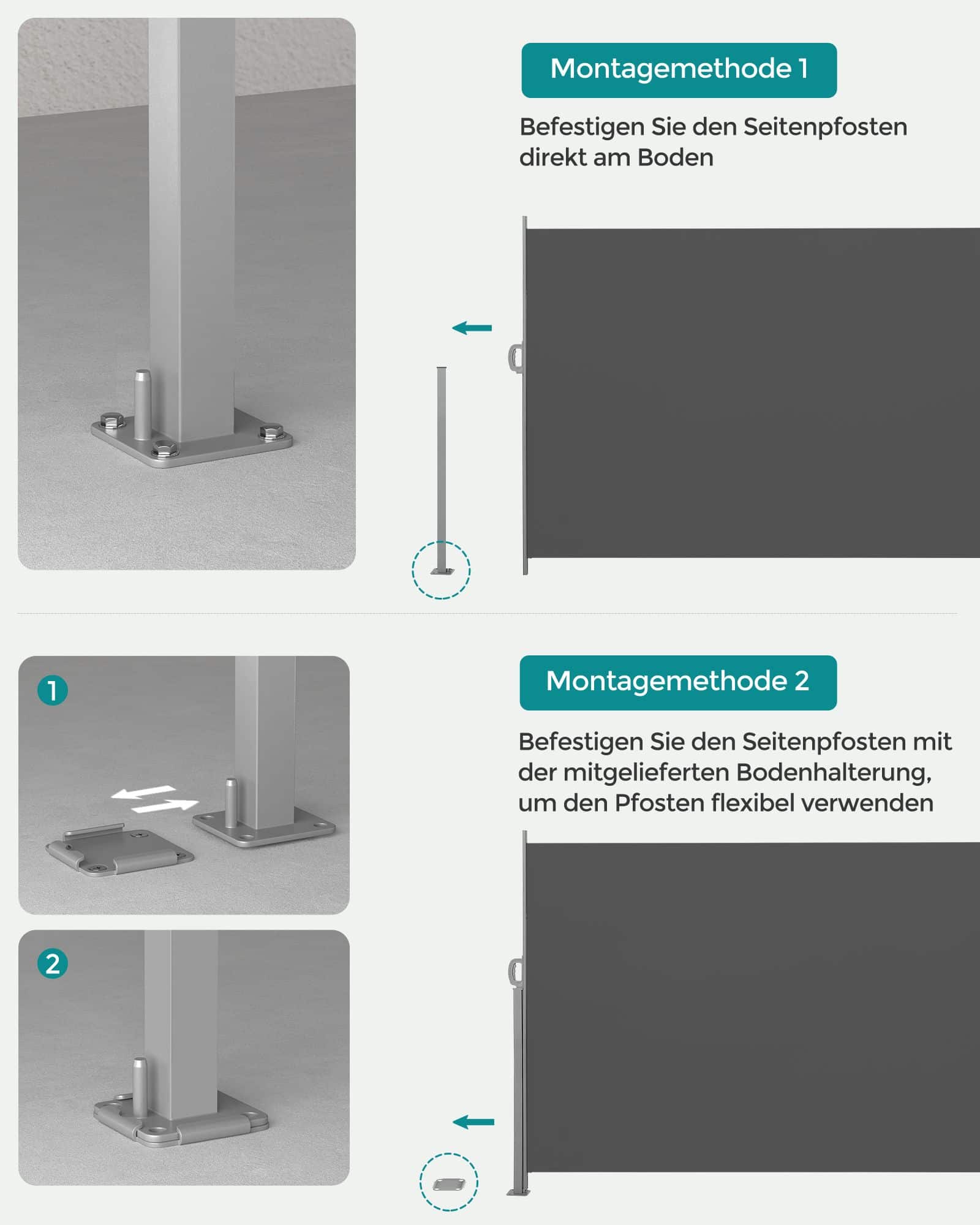 Seitenmarkise Garten grau