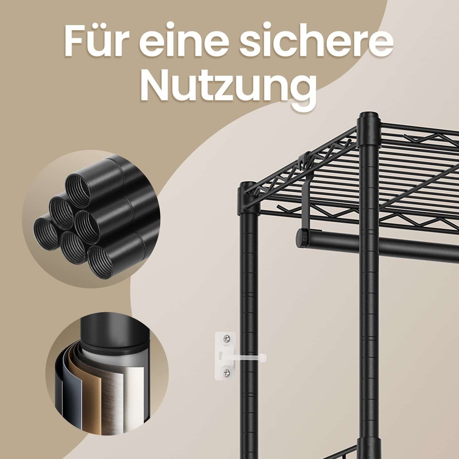 Garderobe mit Gitterablagen, Kleiderschrank, offenes Design