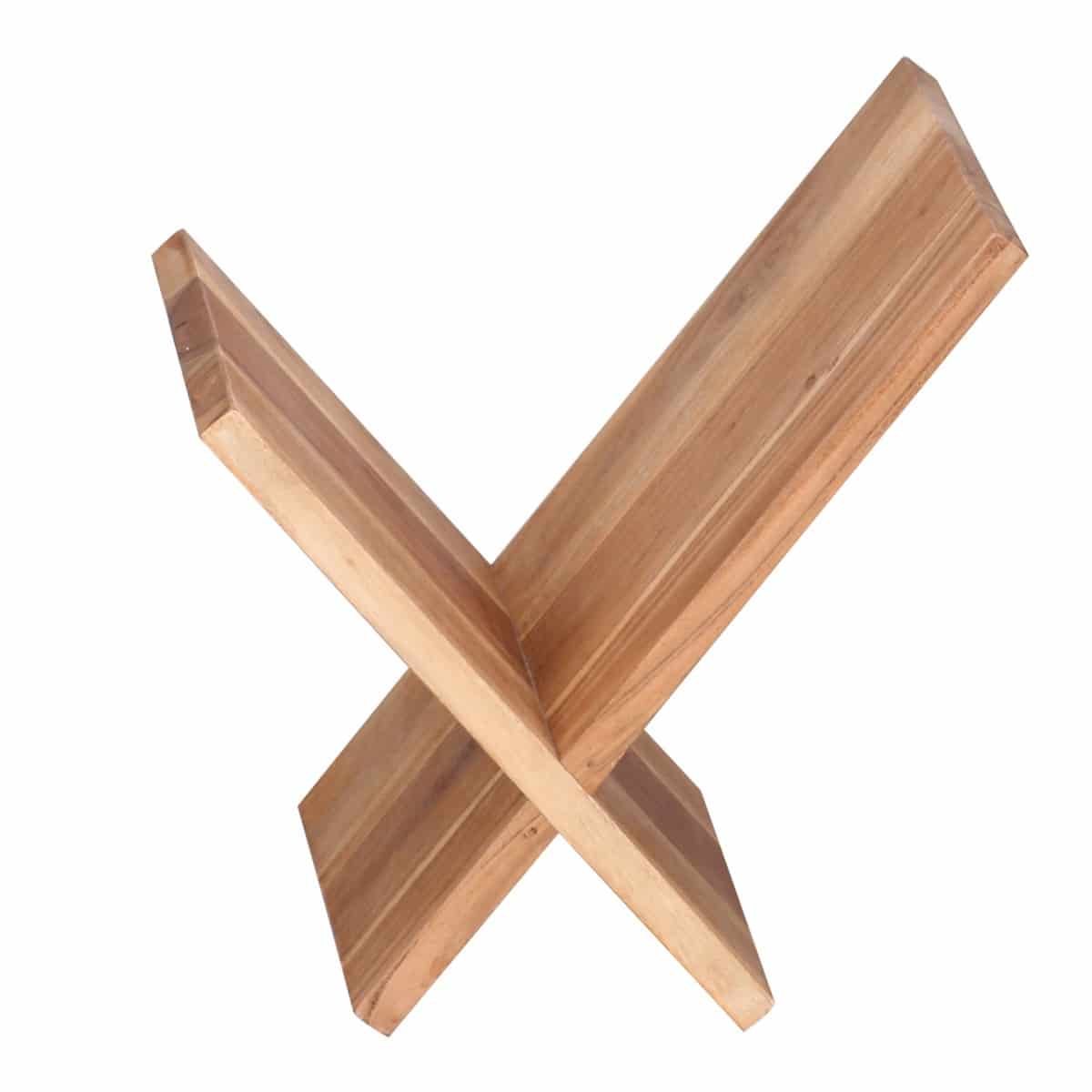 38763-Wohnling-Massivholz-Zeitungsstaender-Akazie_4PUgJ22GsG6Qsk Zeitungsständer MUMBAI Massivholz Akazie X-Form 31 cm Zeitschriften-Ständer Design Prospekt-Halter Landhaus-Stil