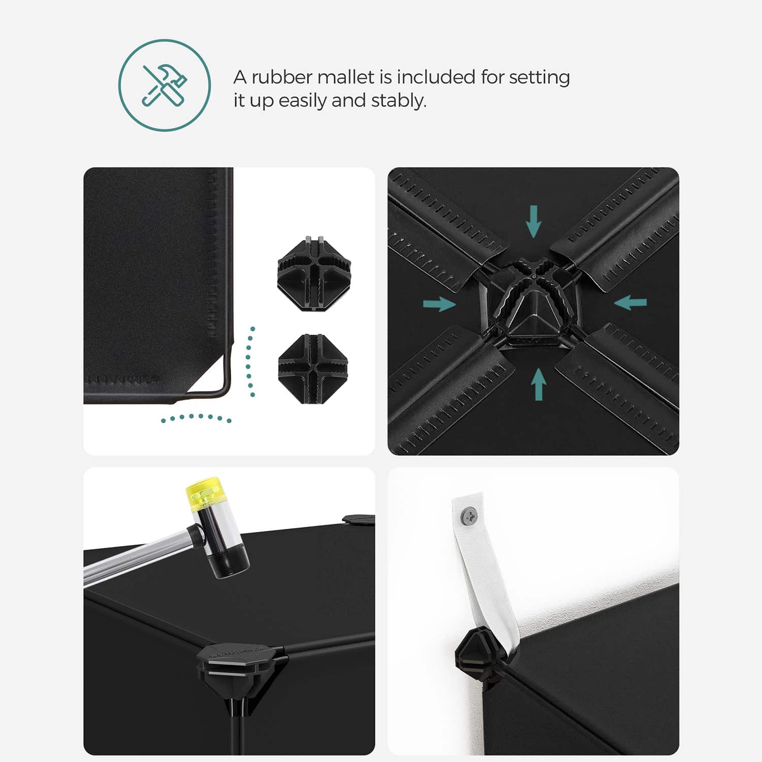 Steckregalsystem 16 Würfel Schwarz