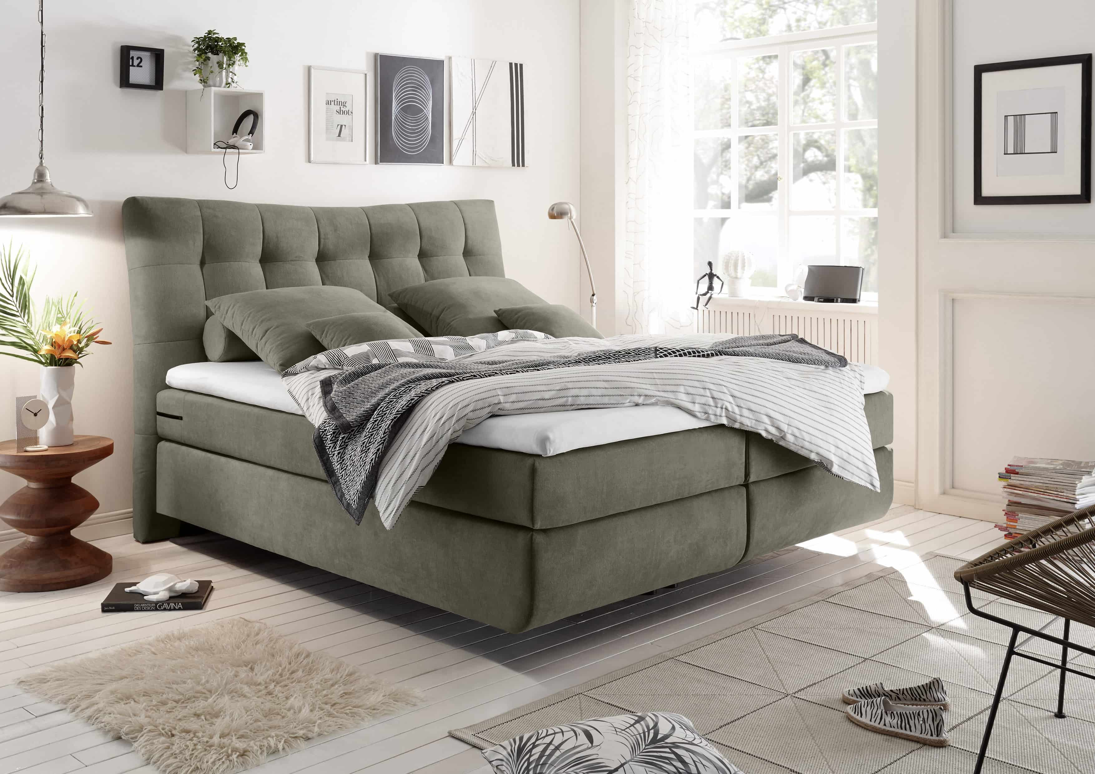 Boxspringbett Malibu 180 x 200 – Luxus-Mikrofaser in 7 verschiedenen Farbvarianten