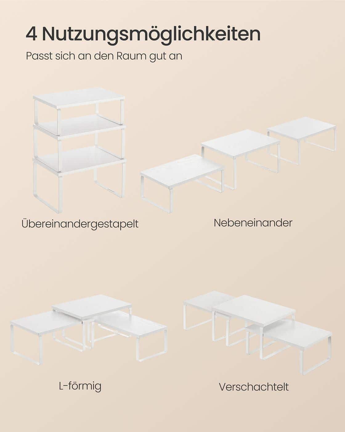 Gewürzregal 3er Set stapelbar und erweiterbar schneeweiß-mattweiß Gewürzregal 3er Set stapelbar und erweiterbar schneeweiß-mattweiß