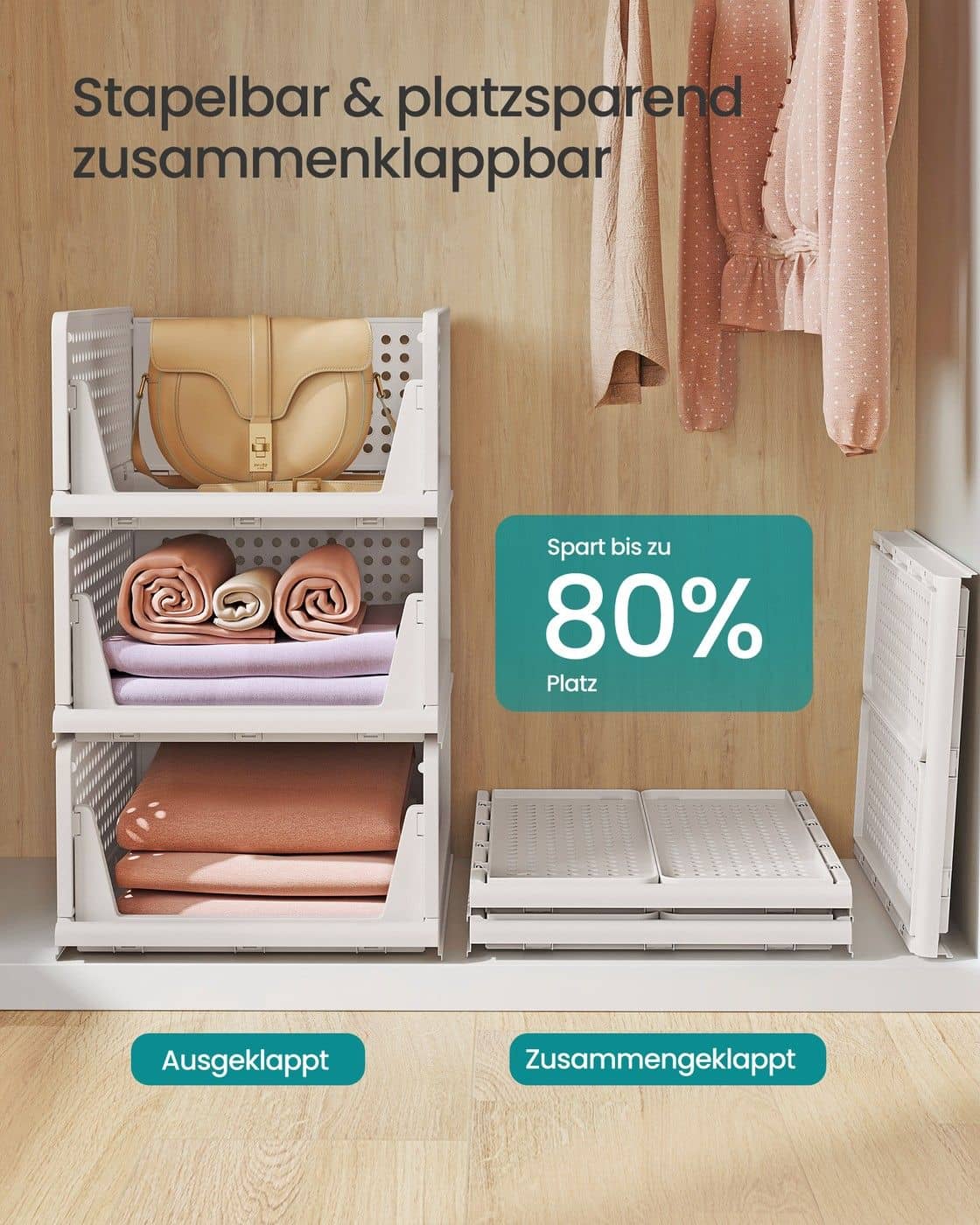 6er Set Stapelbare Schrank Organizer