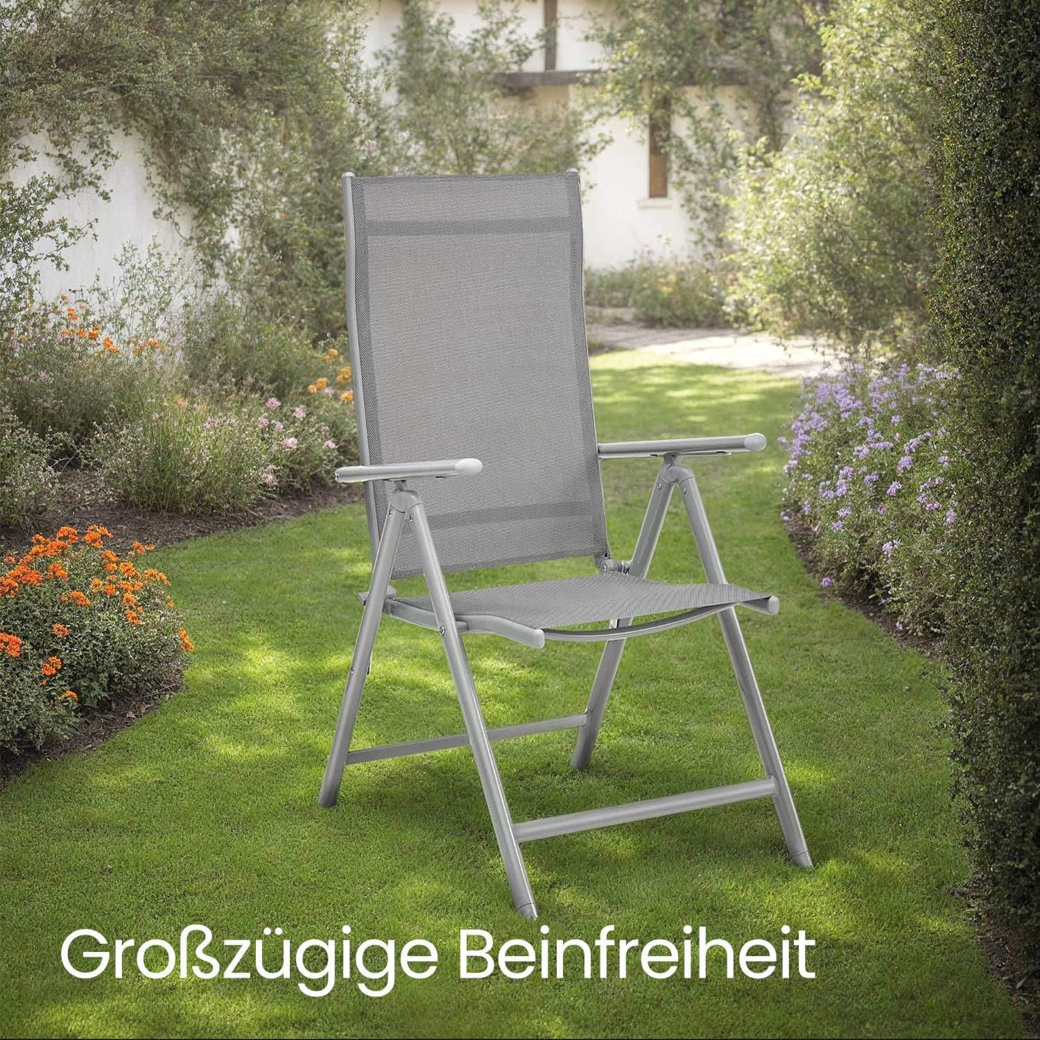 Gartenstuhl, Klappstuhl bis 150 kg belastbar, mit Metallgestell Gartenstuhl, Klappstuhl bis 150 kg belastbar, mit Metallgestell