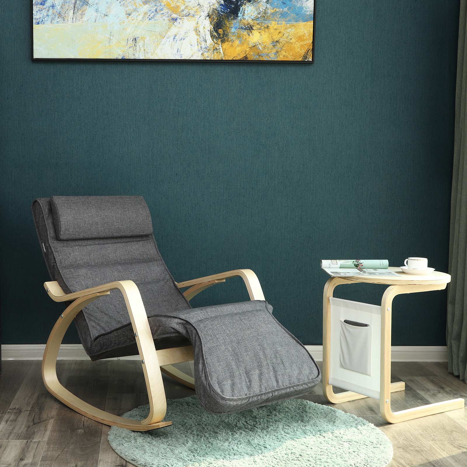 Relaxstuhl mit Fußstütze Dunkelgrau-B34LYY42GYZ Relaxstuhl mit Fußstütze Dunkelgrau-B34LYY42GYZ