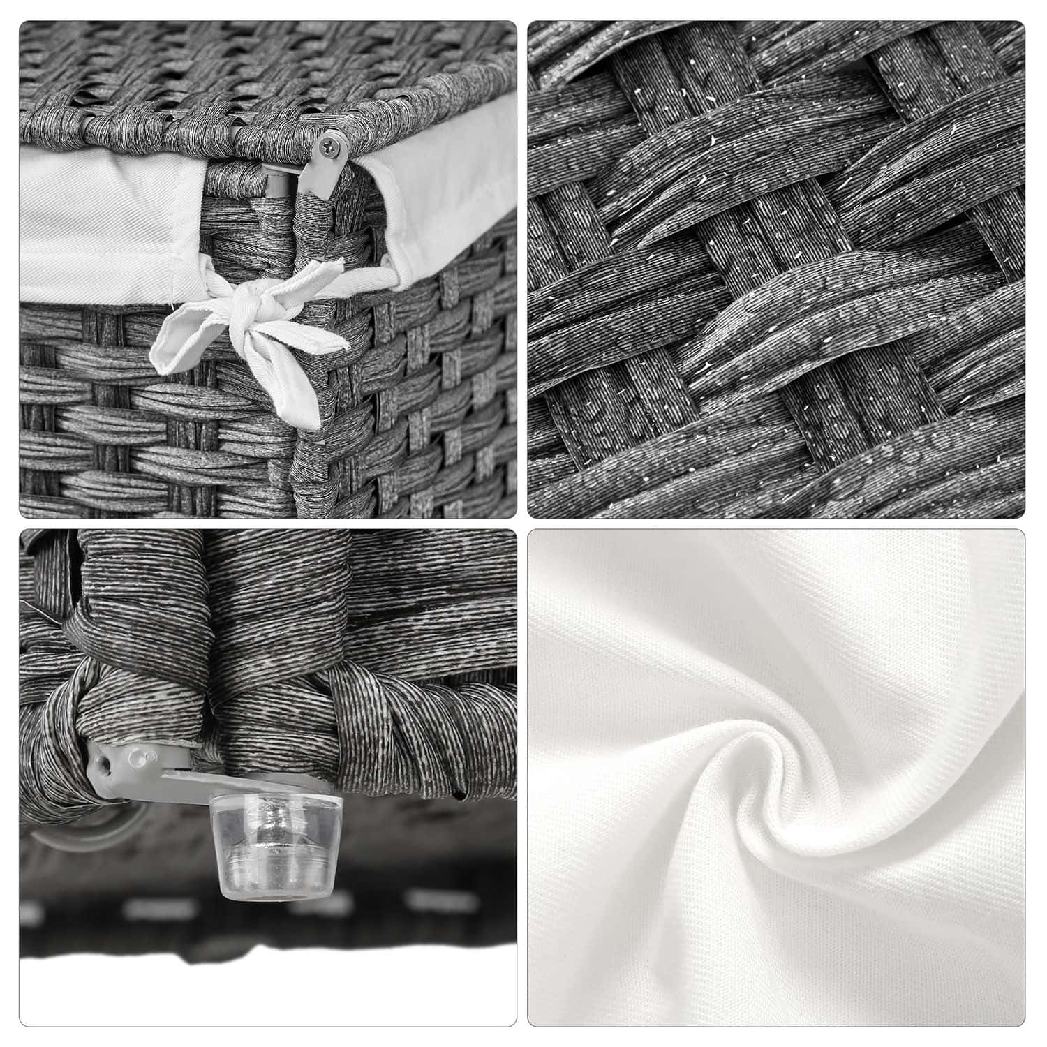 Wäschekorb Polyrattan 90 L Grau Wäschekorb Polyrattan 90 L Grau