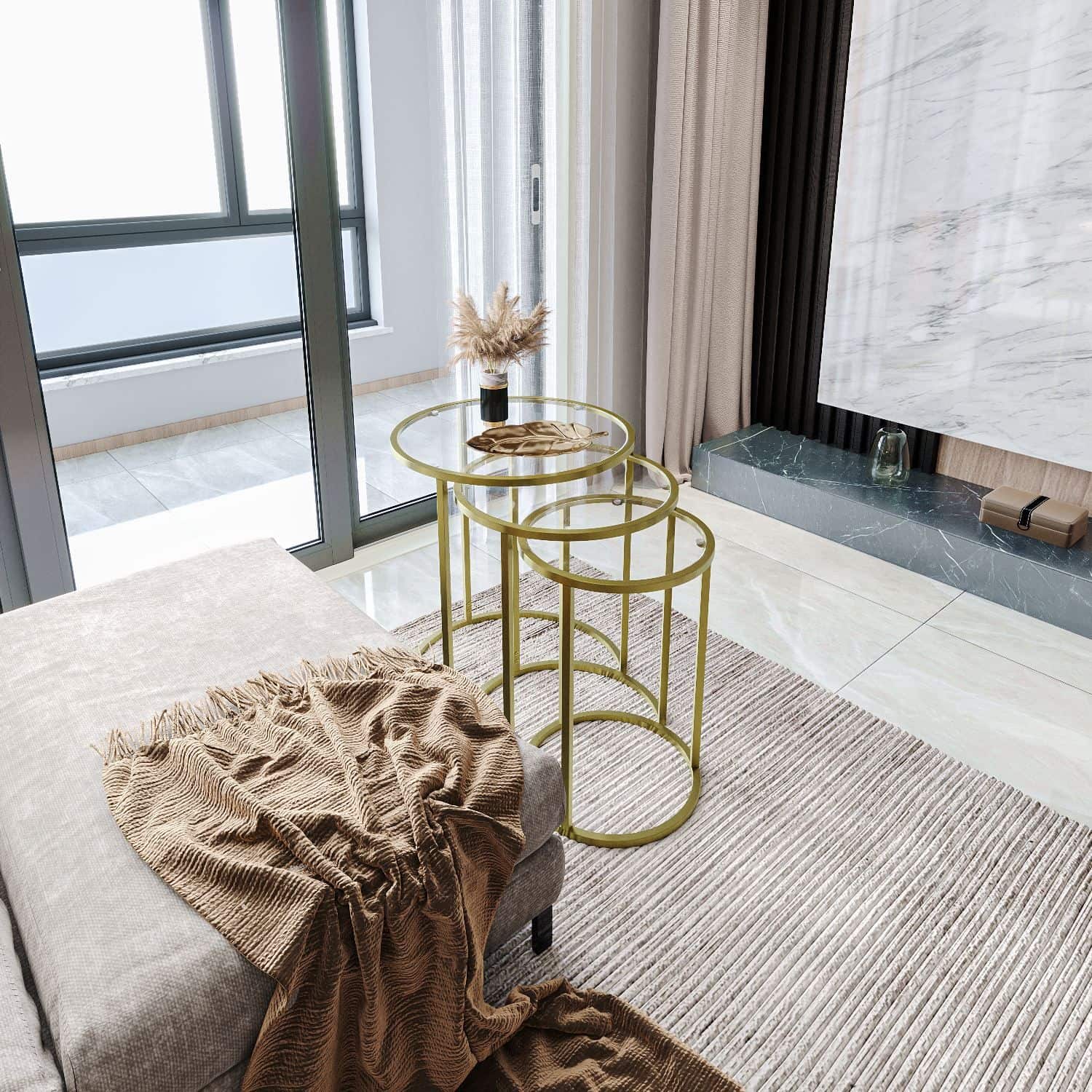 Alya - gold, transparent - 3er Satztisch