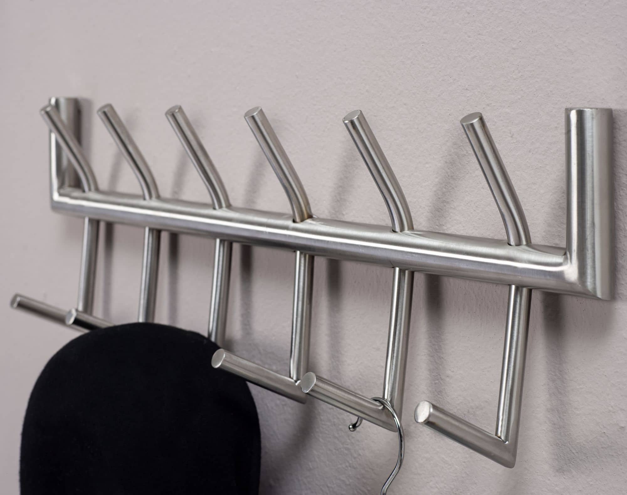 63399-WOHNLING-Garderobe-Stahl-Matt-60x10x20-cm-WL6-444-WL6-444_3oXvw4WFor6DNo Wandgarderobe Metall Silber 60x19x10 cm Design Flurgarderobe Stahl