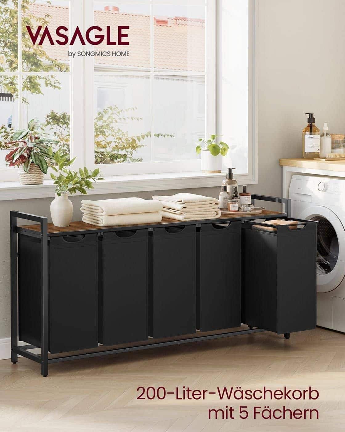 Wäschesammler mit Ablage aus Oxford-Gewebe