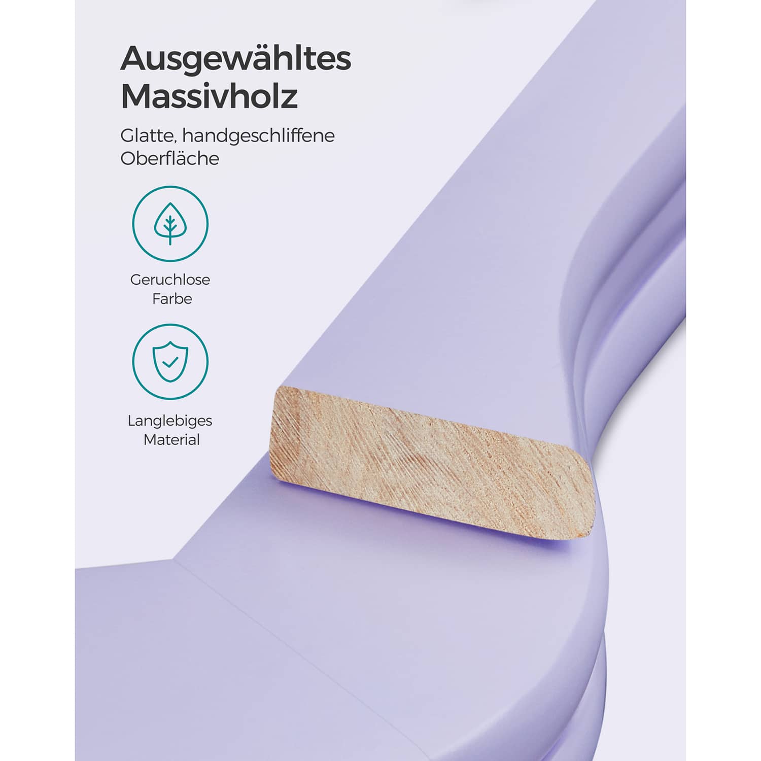 Kleiderbügel Holz 20 Stück zartlila-silbern-CRW001P02 Kleiderbügel Holz 20 Stück zartlila-silbern-CRW001P02