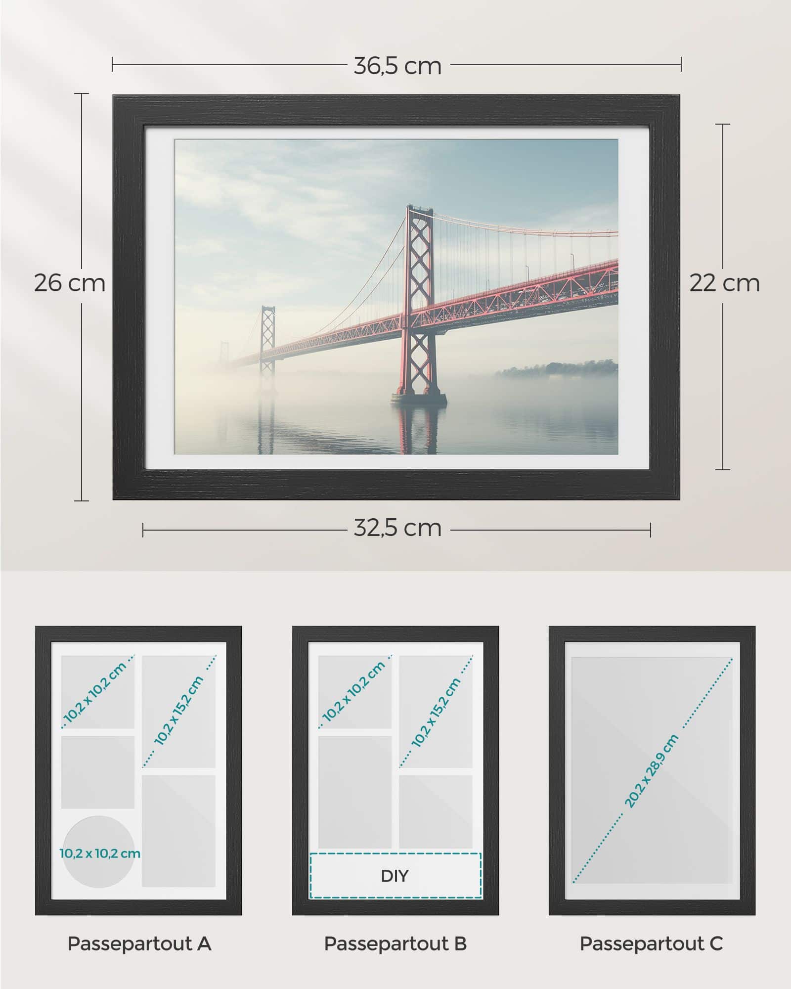 Bilderrahmen A4 für mehere Bilder eschenschwarz Bilderrahmen A4 für mehere Bilder eschenschwarz
