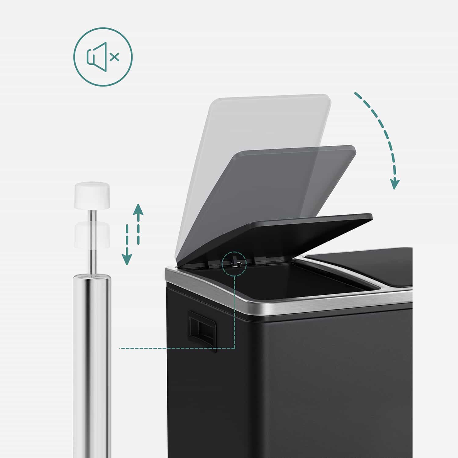 Mülleimer 30 L Schwarz-B34LTB30BK Mülleimer 30 L Schwarz-B34LTB30BK