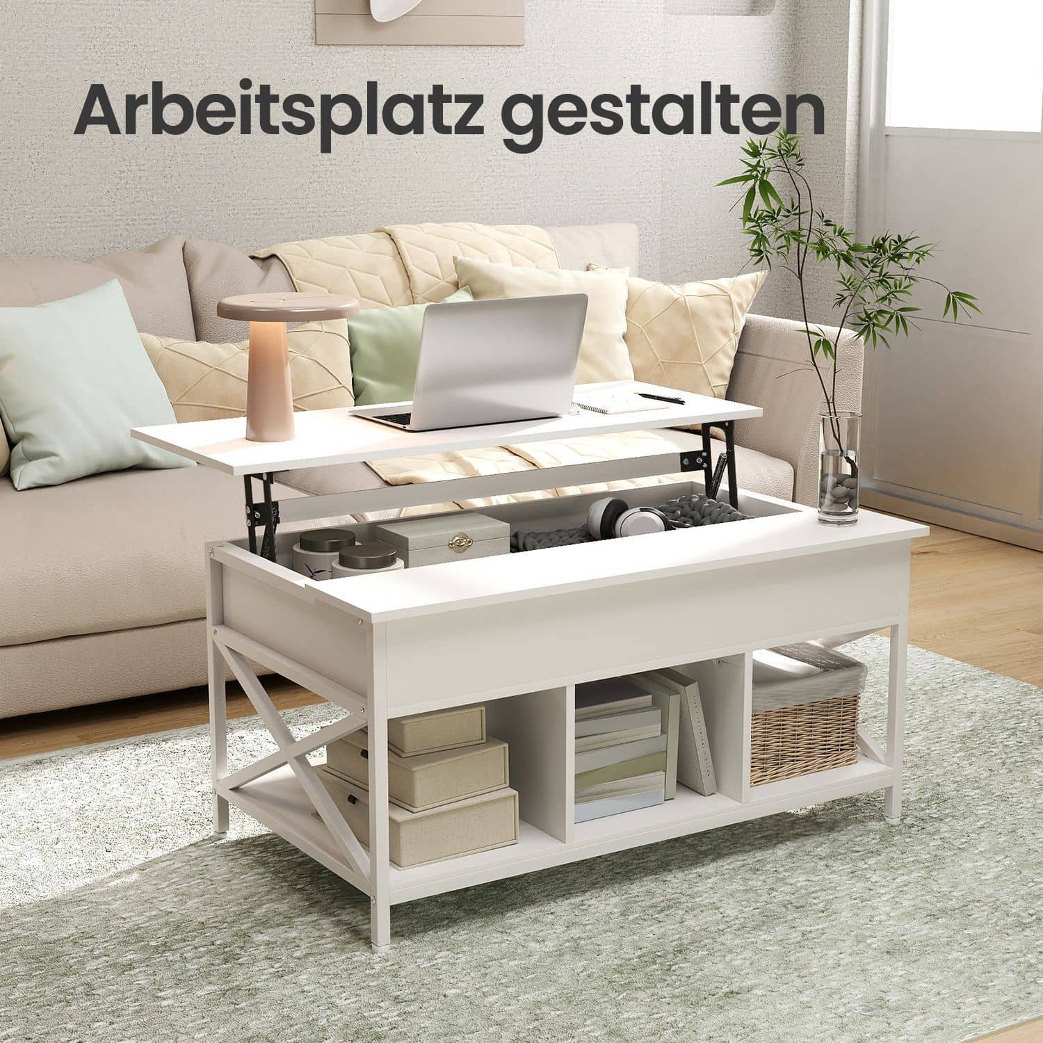 Couchtisch, höhenverstellbare Tischplatte, Kaffeetisch