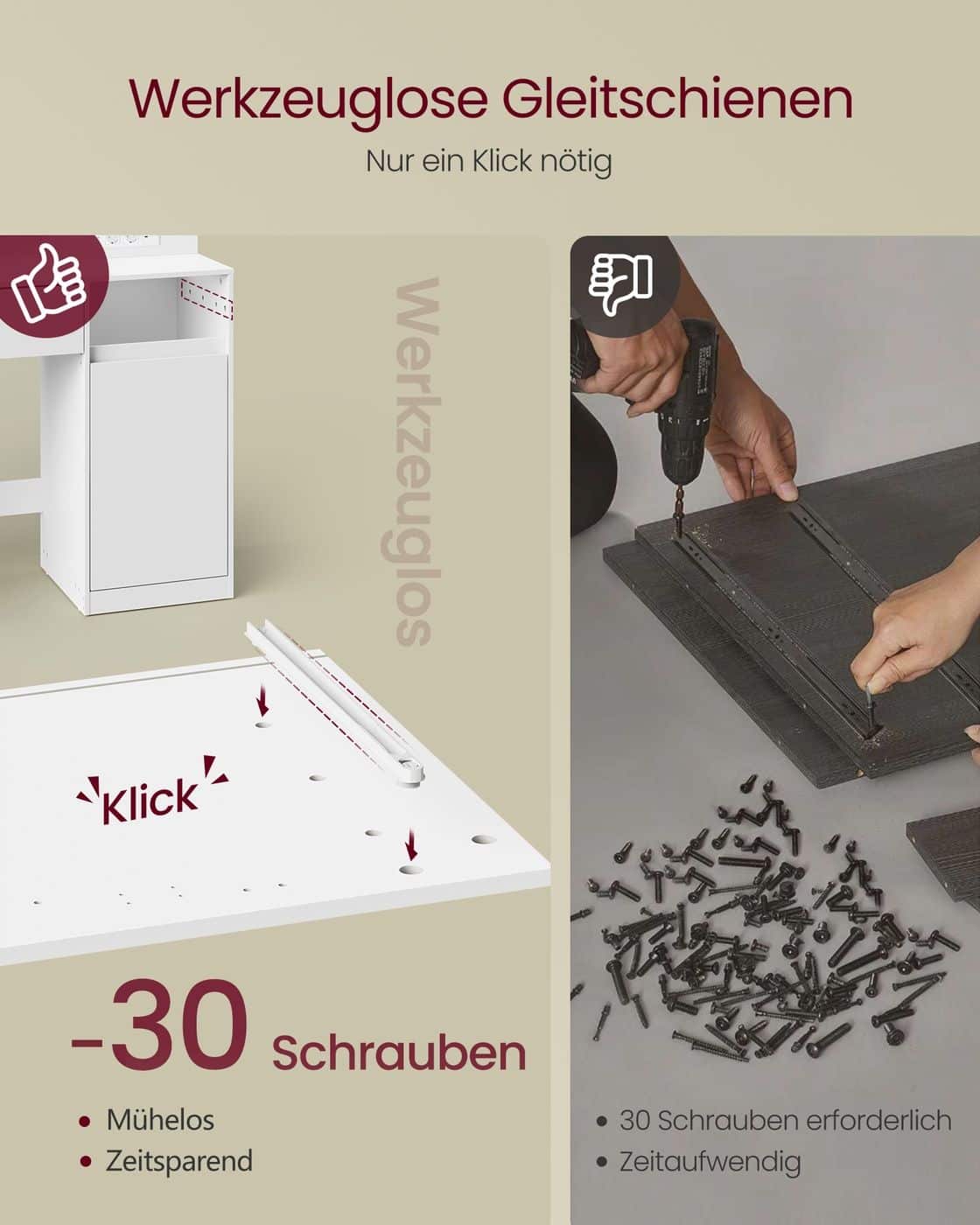 Kailyn Schminktisch mit Spiegel und LED Beleuchtung