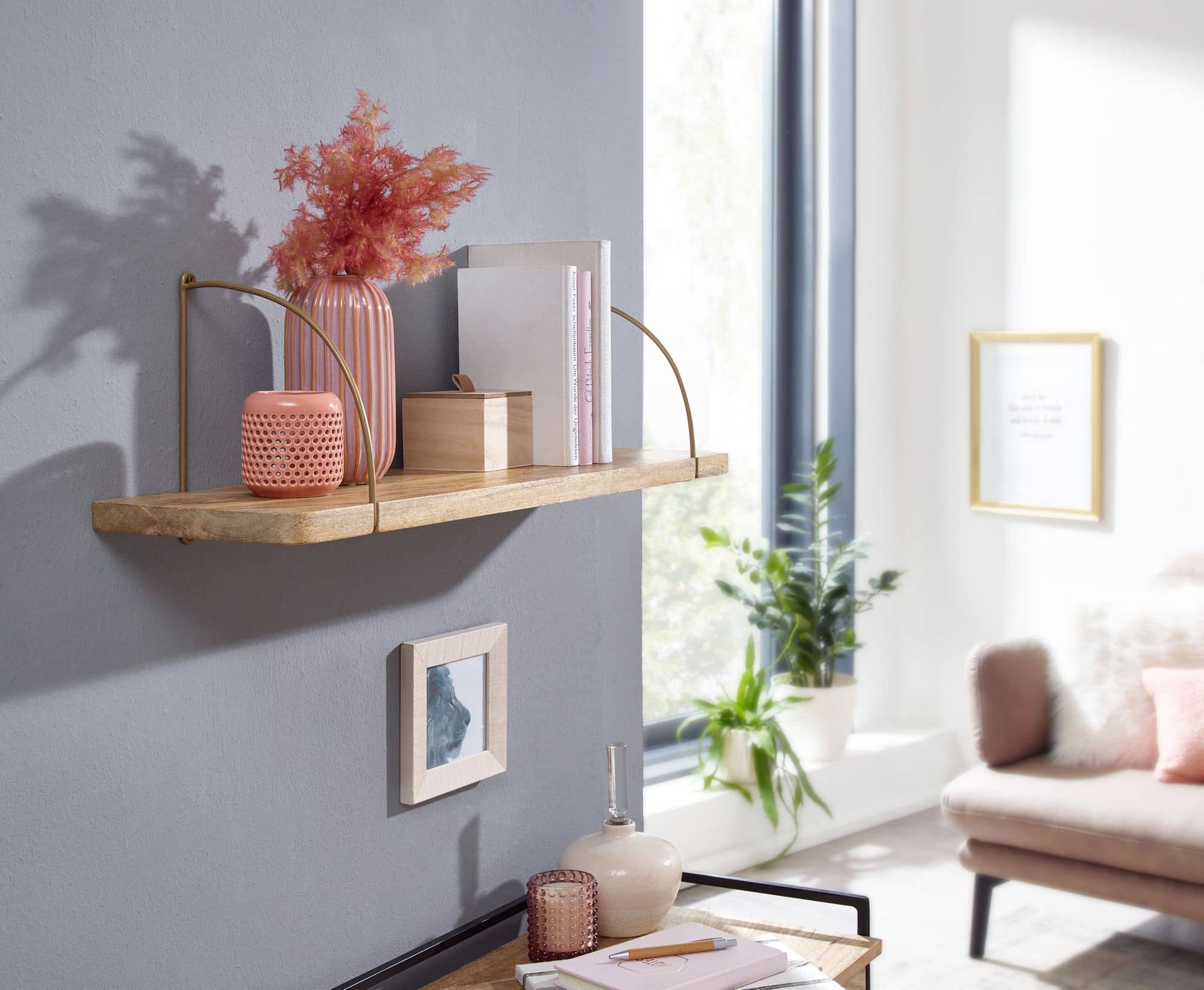 67871-Wohnling-Wandregal-60x22x24-cm-Mango-Holz-WL6-595-WL6-595_4 Wandregal 60x25x22 cm Mango Massivholz / Metall Hängeregal Industrial