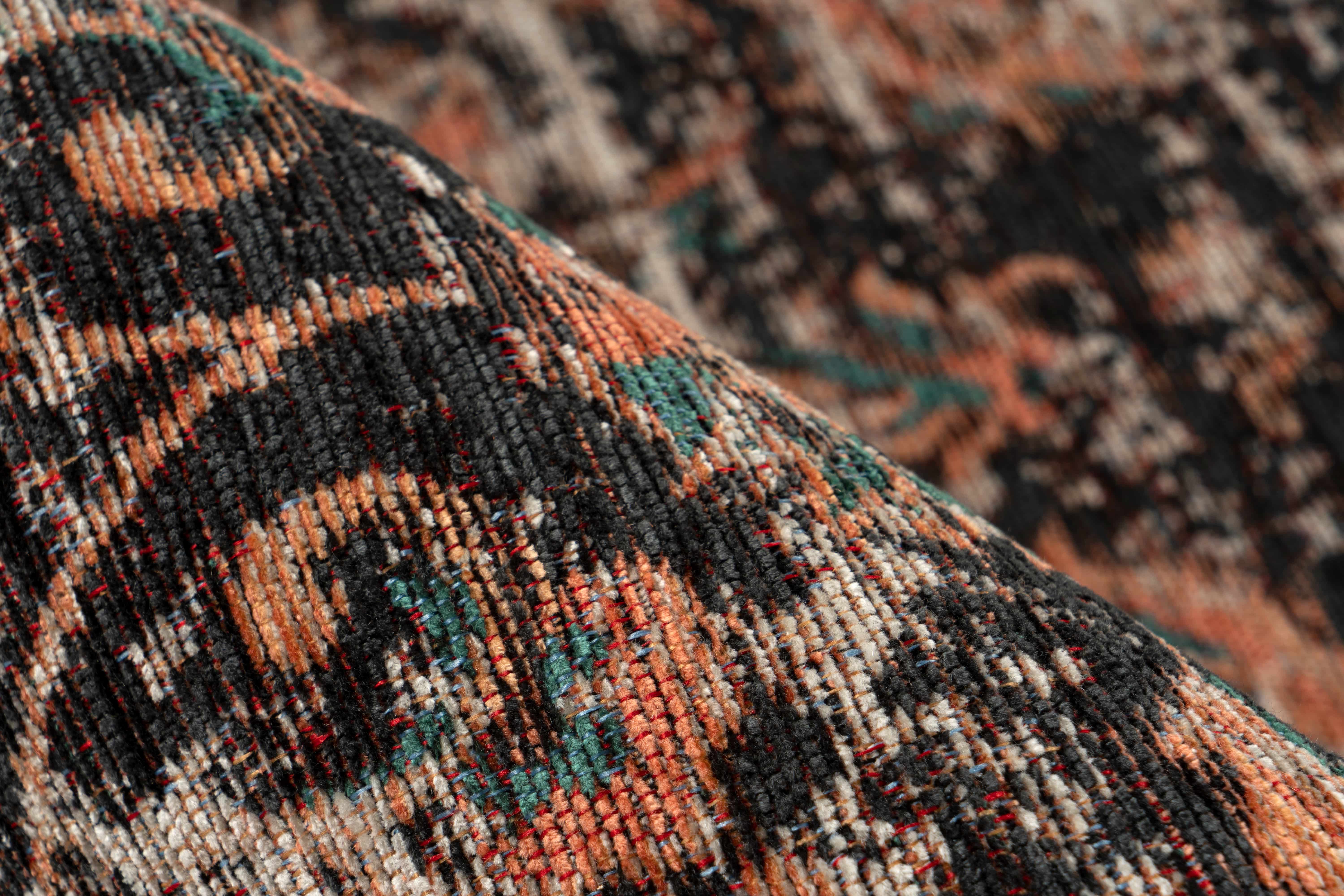 Teppich Charme 225 Multi / Rot 80cm x 150cm | Vintage-Stil | Flachflor