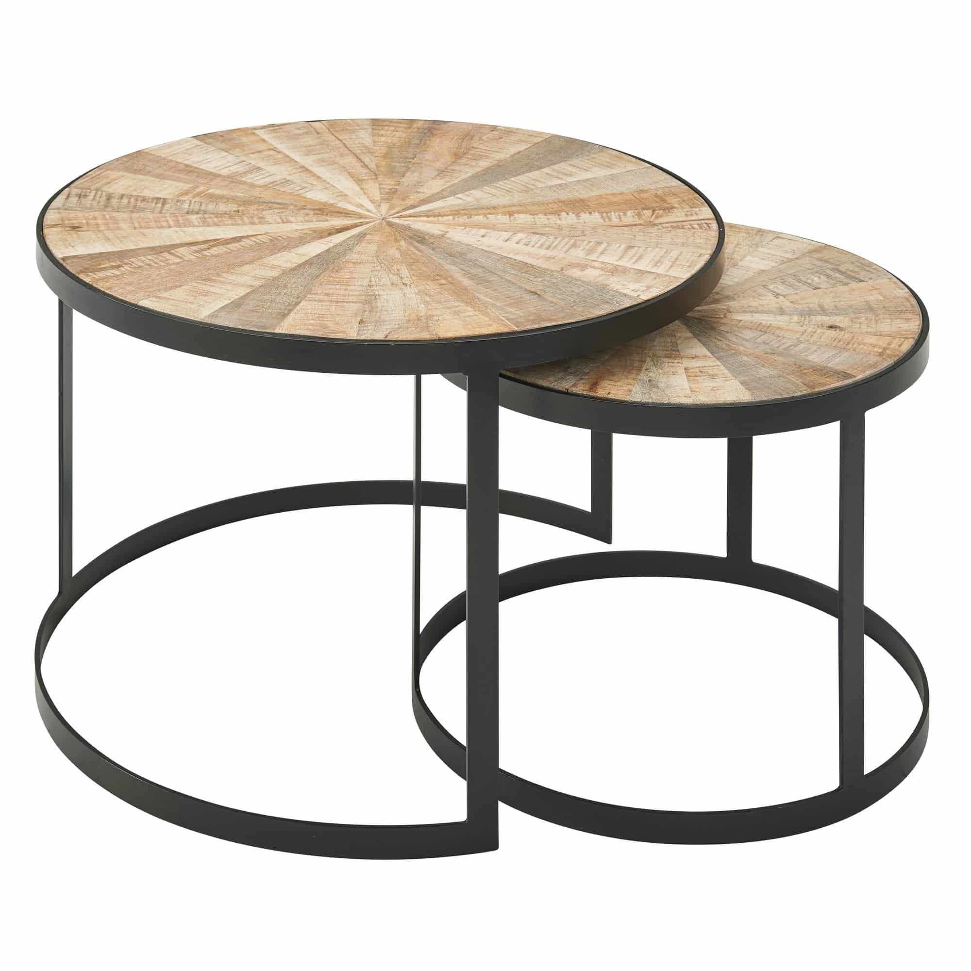 Design Couchtisch 2er Set Mango Massivholz Satztisch Rund Design Couchtisch 2er Set Mango Massivholz Satztisch Rund
