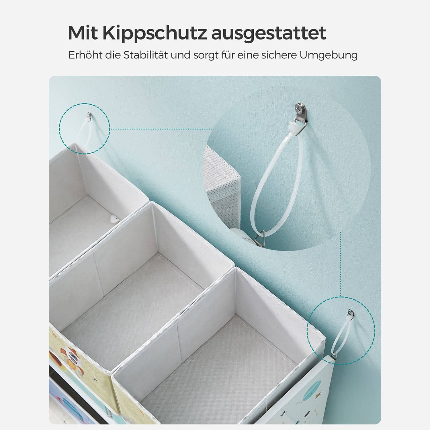 Kinderzimmer-Regal mit 7 Boxen Kinderzimmer-Regal mit 7 Boxen