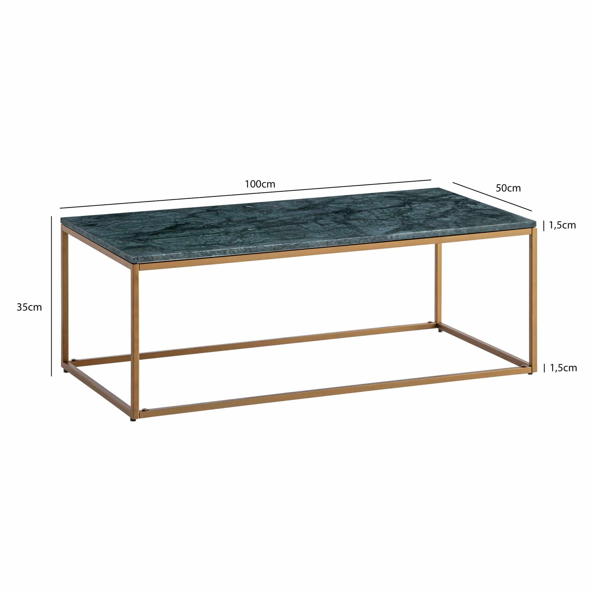 Couchtisch Echter Marmor Grün 100x50x35 cm Sofatisch Metall Gold Couchtisch Echter Marmor Grün 100x50x35 cm Sofatisch Metall Gold