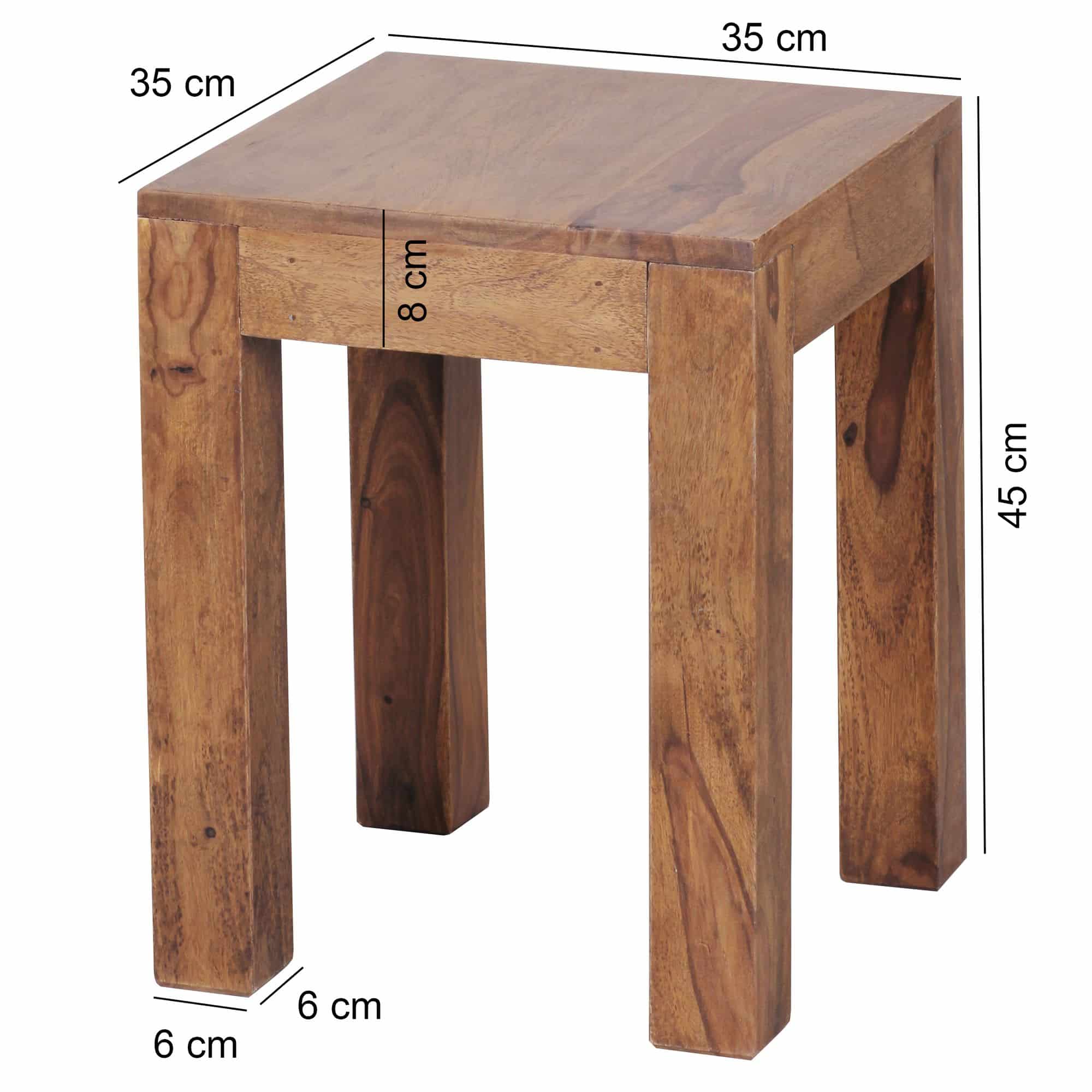Beistelltisch MUMBAI Massiv-Holz Sheesham 35 x 35 cm Wohnzimmer-Tisch Design dunkel-braun Landhaus-Stil Couchtisch Beistelltisch MUMBAI Massiv-Holz Sheesham 35 x 35 cm Wohnzimmer-Tisch Design dunkel-braun Landhaus-Stil Couchtisch