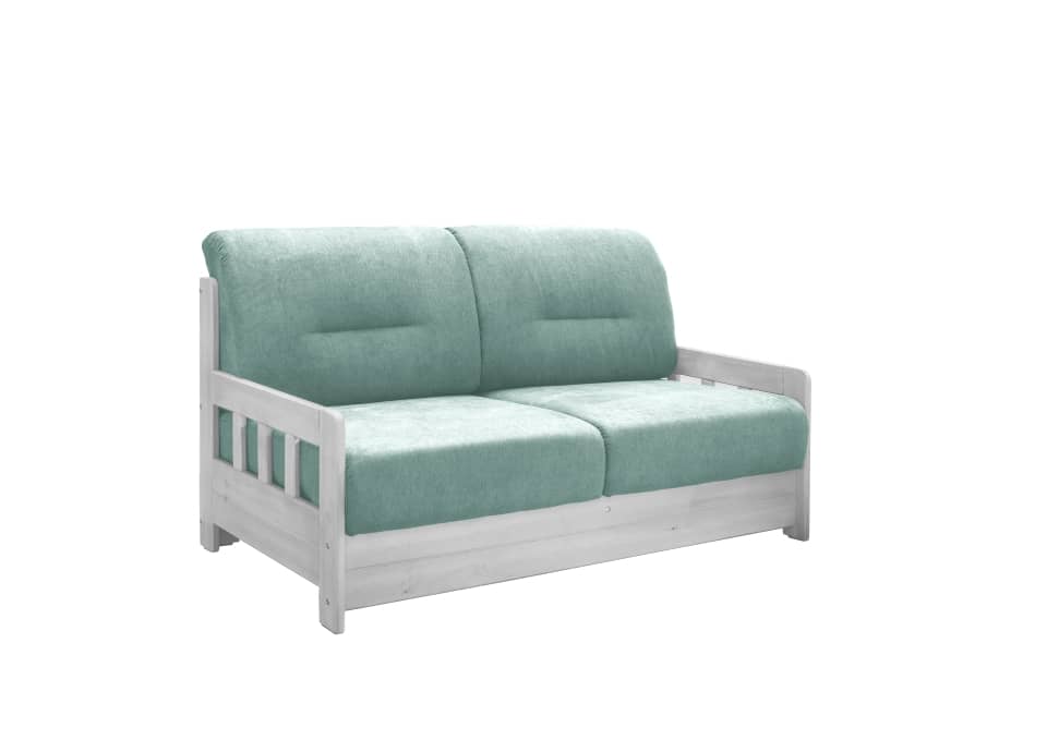 Camino_2F_3613_25-55 Frische Eleganz: Benformato Sofa Camino in Mikrofaser Mint mit Schlaffunktion