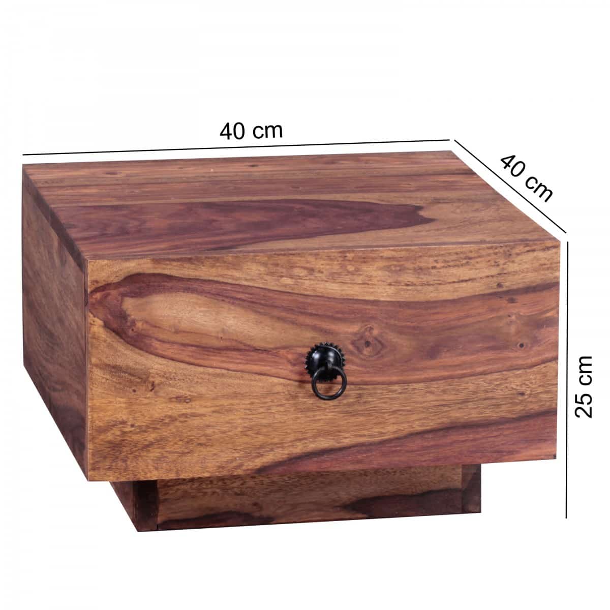 Design Nachttisch MUMBAI Massiv-Holz Sheesham 40x40x25 cm Design Nachttisch MUMBAI Massiv-Holz Sheesham 40x40x25 cm