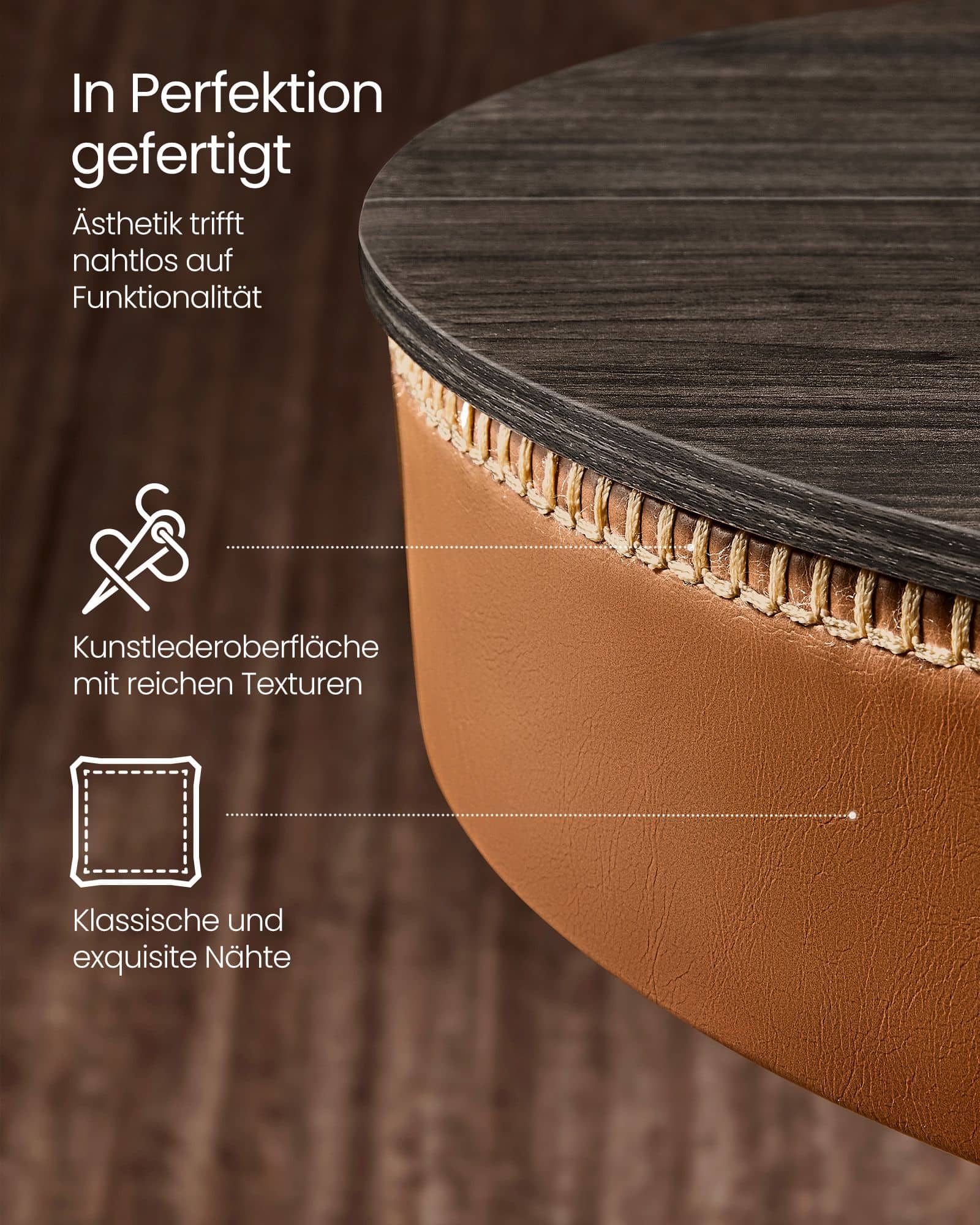 EKHO Kollektion - Bartisch höhenverstellbar aschbraun-karamellbraun EKHO Kollektion - Bartisch höhenverstellbar aschbraun-karamellbraun