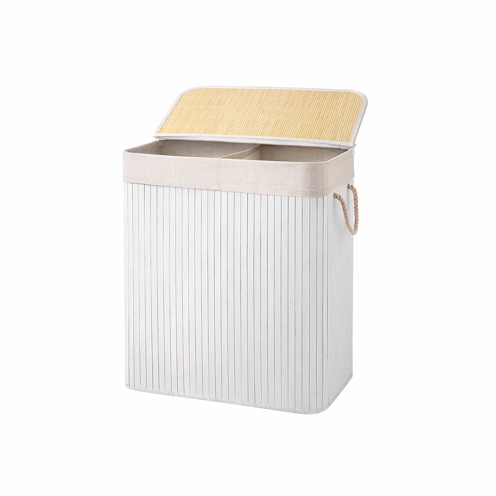 Wäschekorb 100 L Bambus Weiß-LCB64WT Wäschekorb 100 L Bambus Weiß-LCB64WT