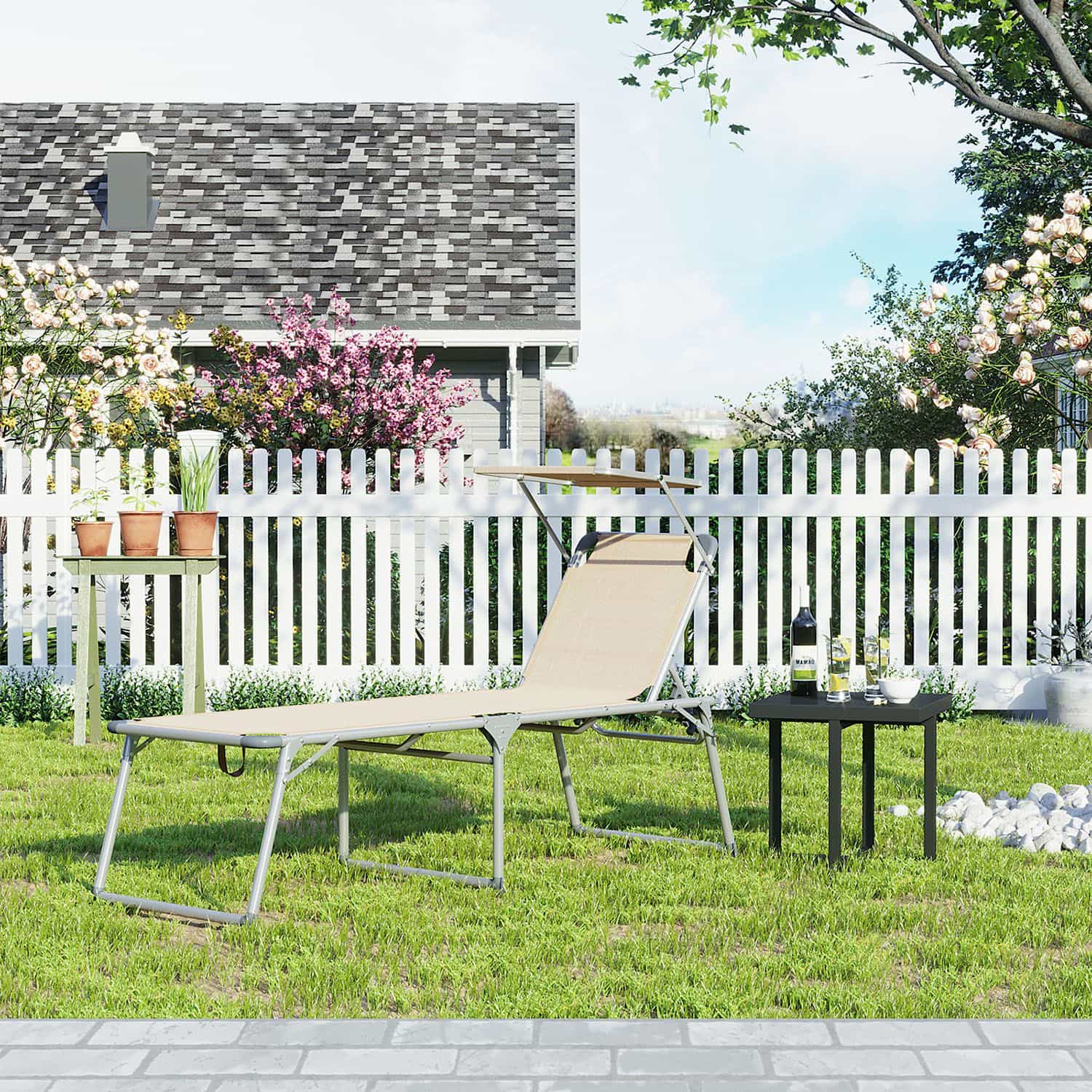 Große Sonnenliege mit Dach-GCB26BE Große Sonnenliege mit Dach-GCB26BE