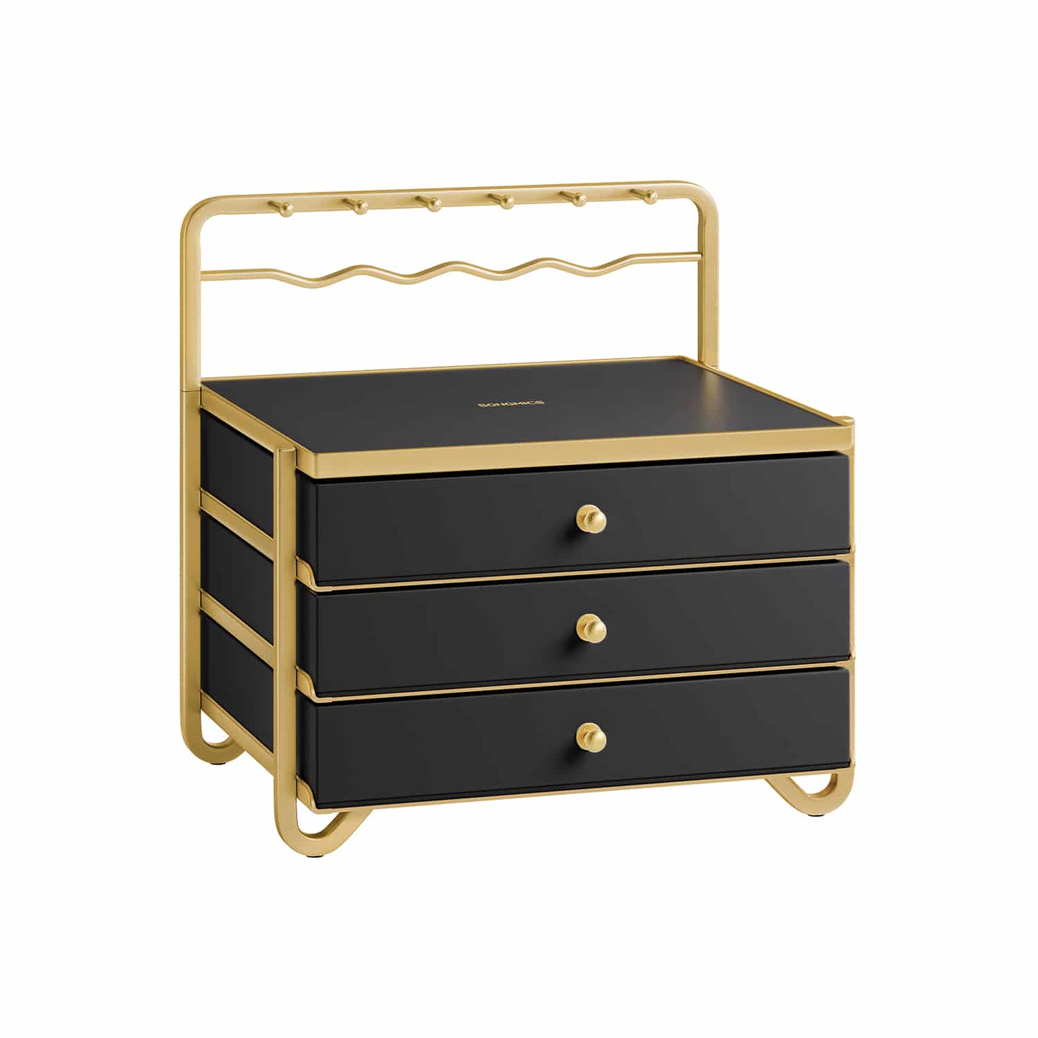 Schmuckkästchen 3 Ebenen mit Schubladen tintenschwarz Schmuckkästchen 3 Ebenen mit Schubladen tintenschwarz