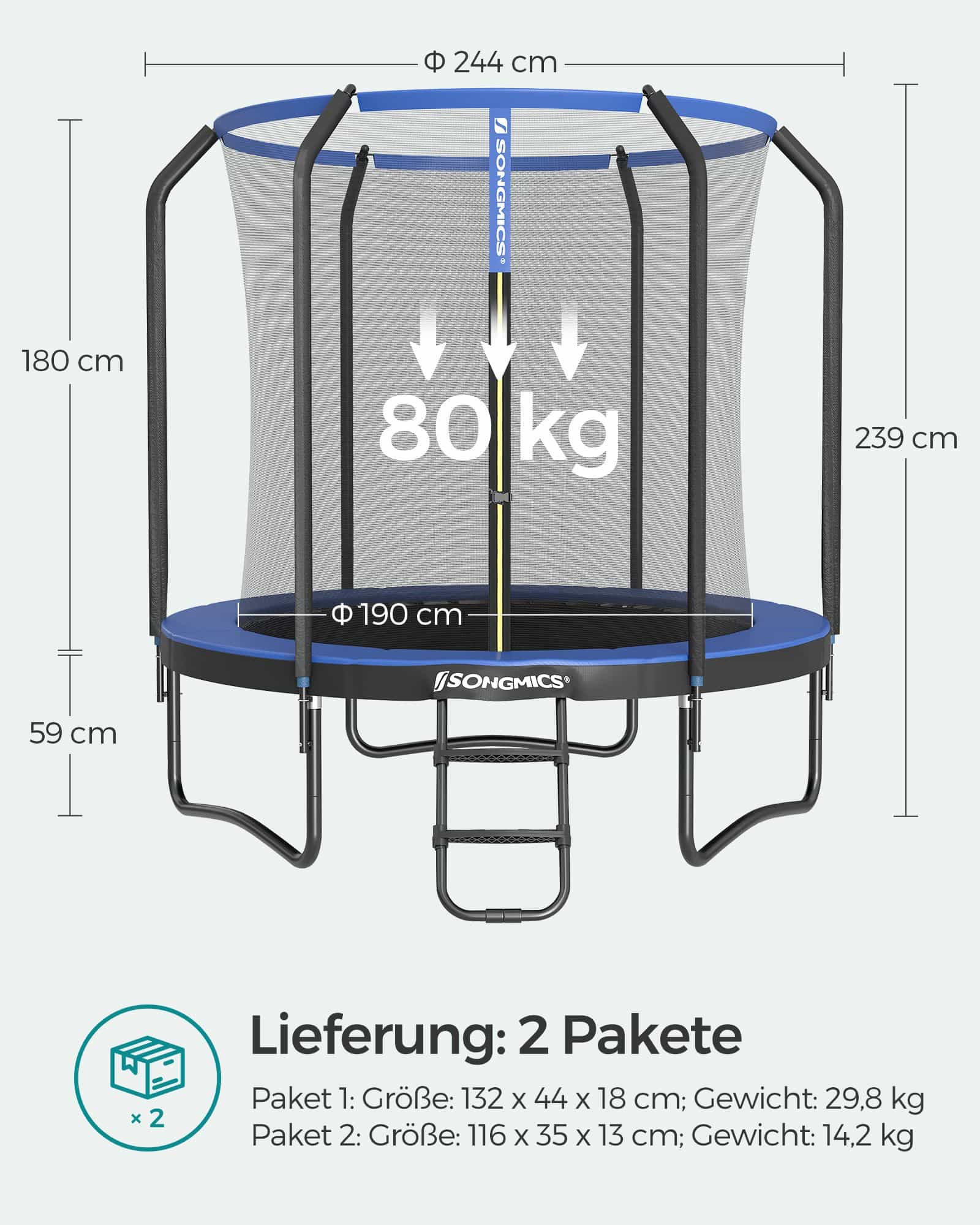Trampolin Ø 244 cm mit Sicherheitsnetz-STR083Q01 Trampolin Ø 244 cm mit Sicherheitsnetz-STR083Q01
