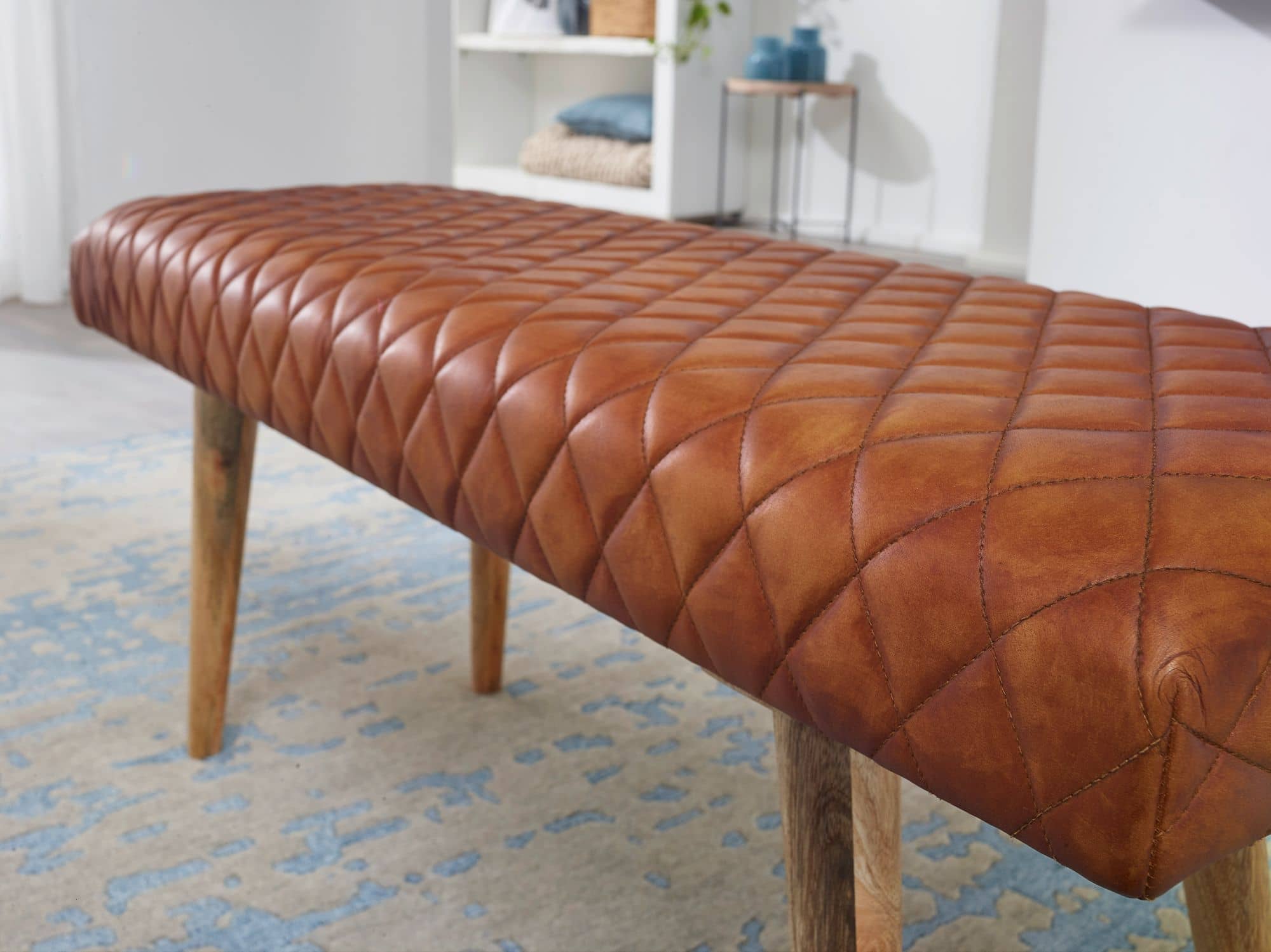 52642-WOHNLING-Sitzbank-117x38x51-cm-WL6-091-WL6-091_5gdplm5wpcYFAO Sitzbank Echtleder / Massivholz Bank 115x53x38 cm