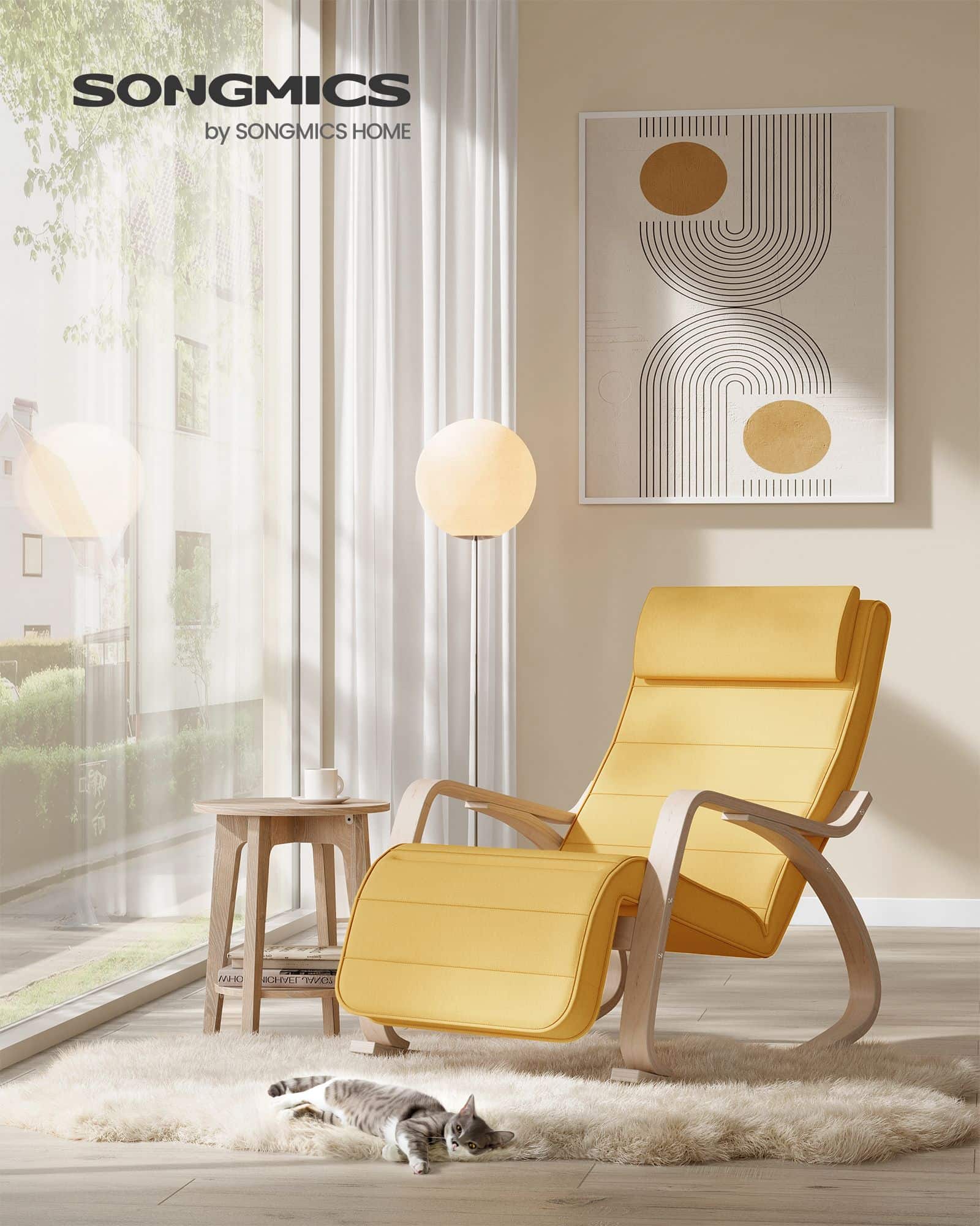 Schaukelstuhl mit Armlehnen aus Birkenholz pastellgelb-naturfarben-LYY010Y01 Schaukelstuhl mit Armlehnen aus Birkenholz pastellgelb-naturfarben-LYY010Y01