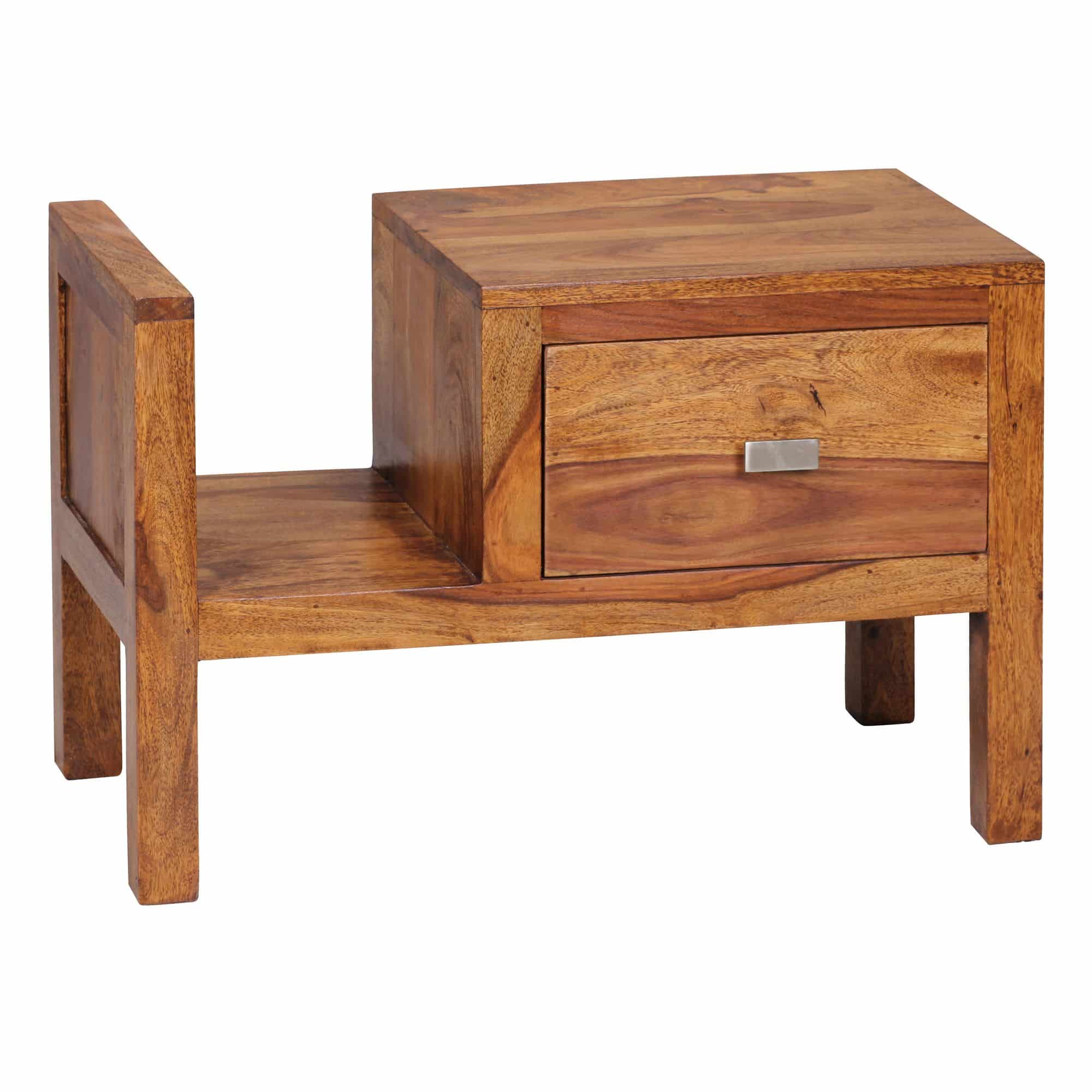 36250-WOHNLING-Nachttisch-MUMBAI-Massiv-Holz-Sheesham-Nacht-Kommode-40-cm-hoch-Schublade-mit-Zeitungsablage-Nachtschrank-Echt-Holz-Nako-Konsole-Nachttisch-Schlafzimmer-Designer-ind Nachttisch MUMBAI Massiv-Holz Sheesham Nacht-Kommode 40 cm hoch Schublade mit Zeitungsablage Nachtschrank Echt-Holz