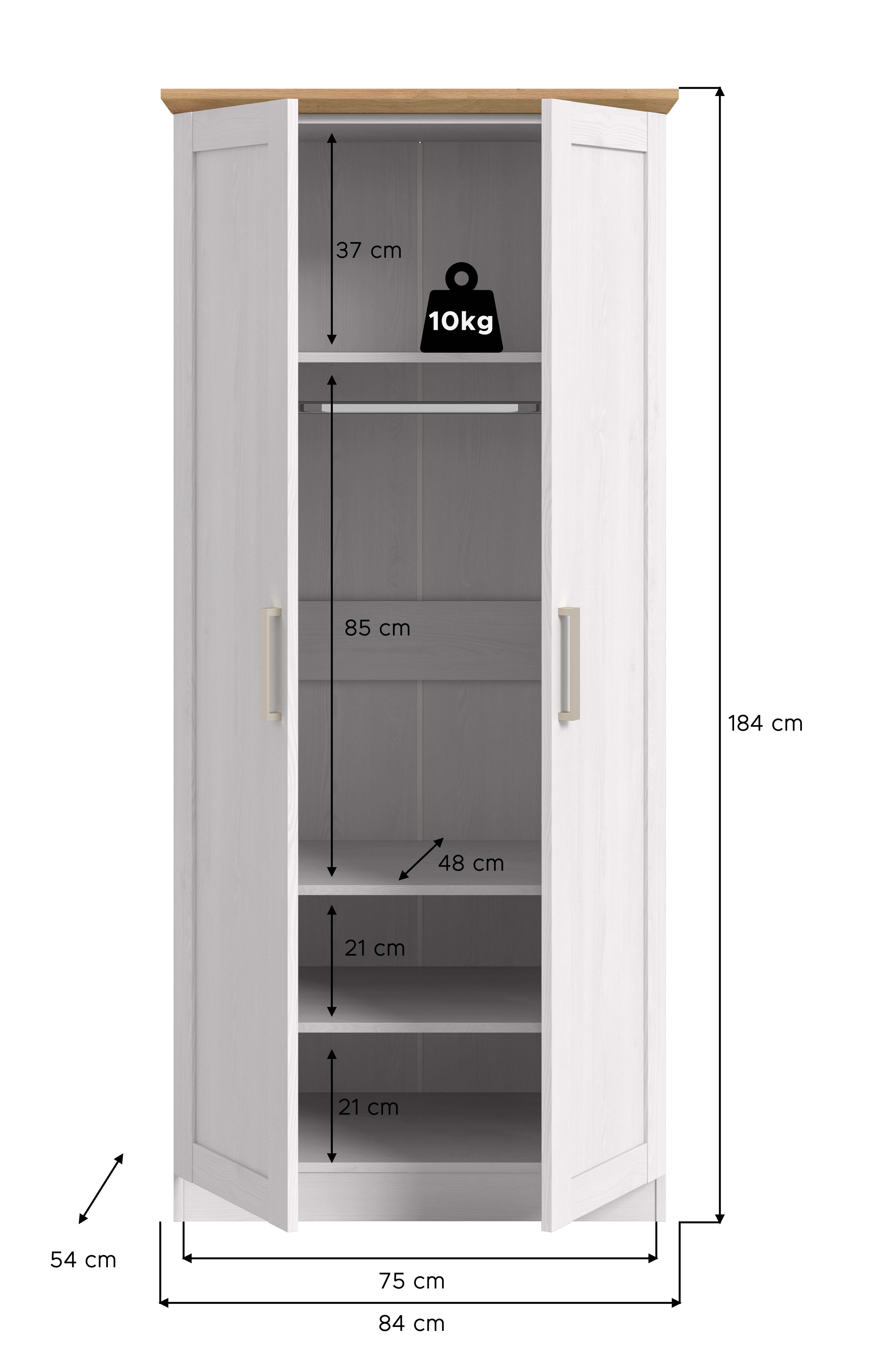 Florenz Kleiderschrank 2-türig