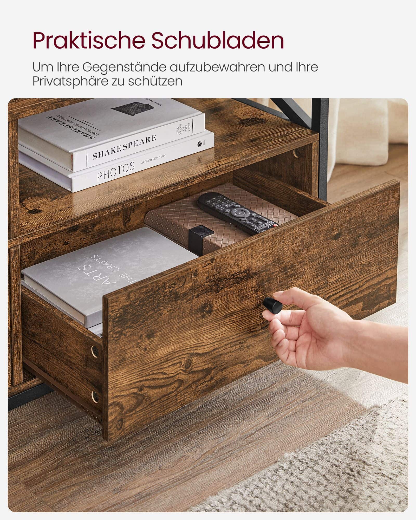 TV-Schrank mit 3 Schubladen vintagebraun-schwarz TV-Schrank mit 3 Schubladen vintagebraun-schwarz