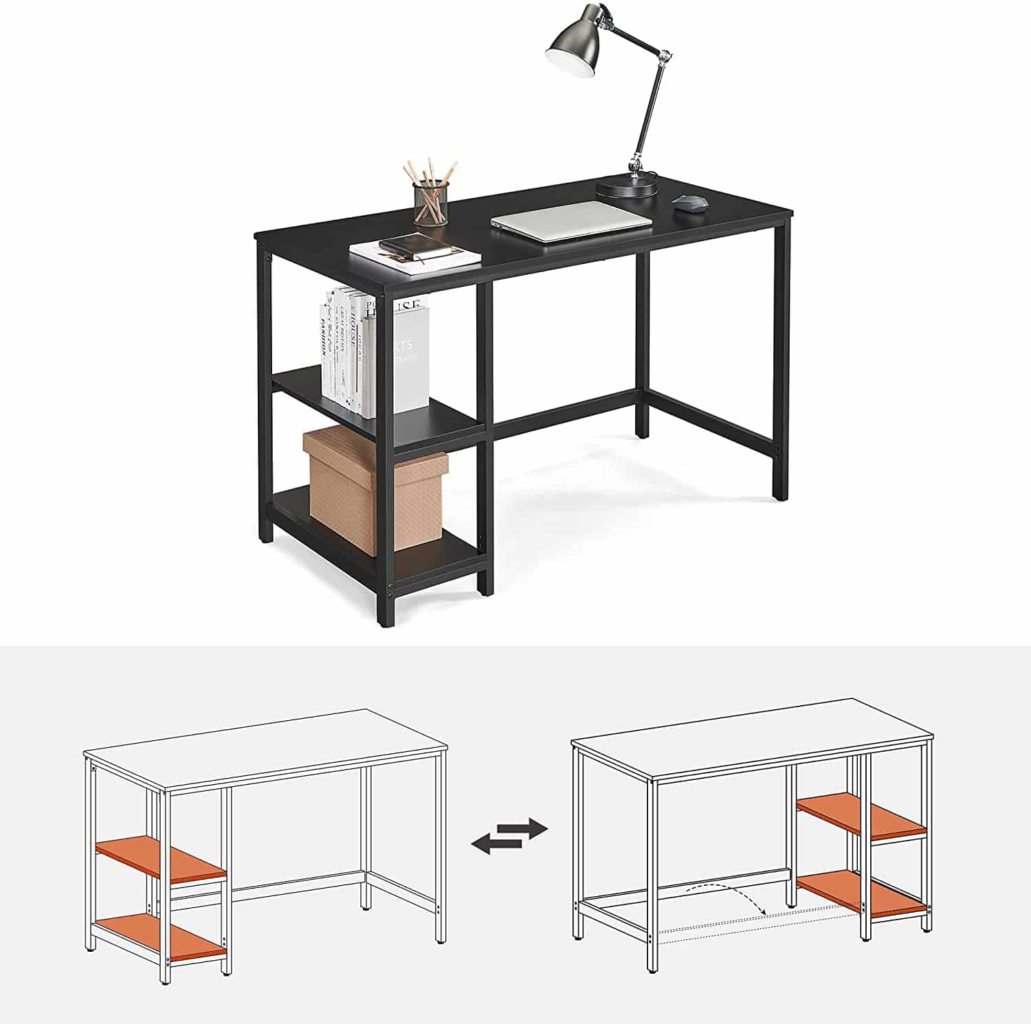 LWD047B16-2 Produktivität mit Stil: Computertisch von VASAGLE für Büro und Wohnzimmer