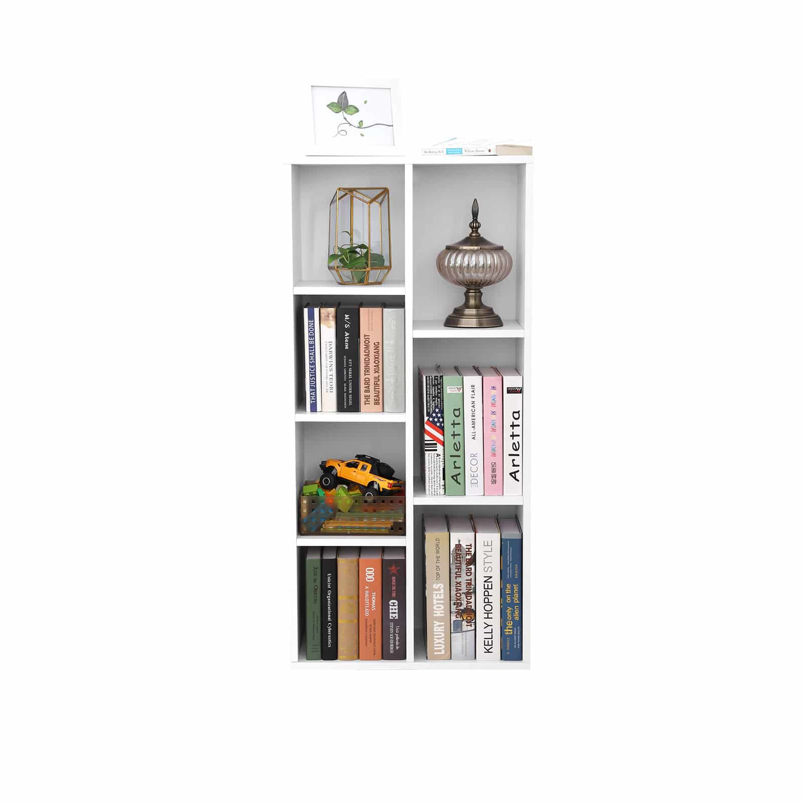 Wooden-7-Grid-Bookcase-LBC27WT-2mkqmSPV4zXa6V Schlichtes Bücherregal 7 Fächer Weiß
